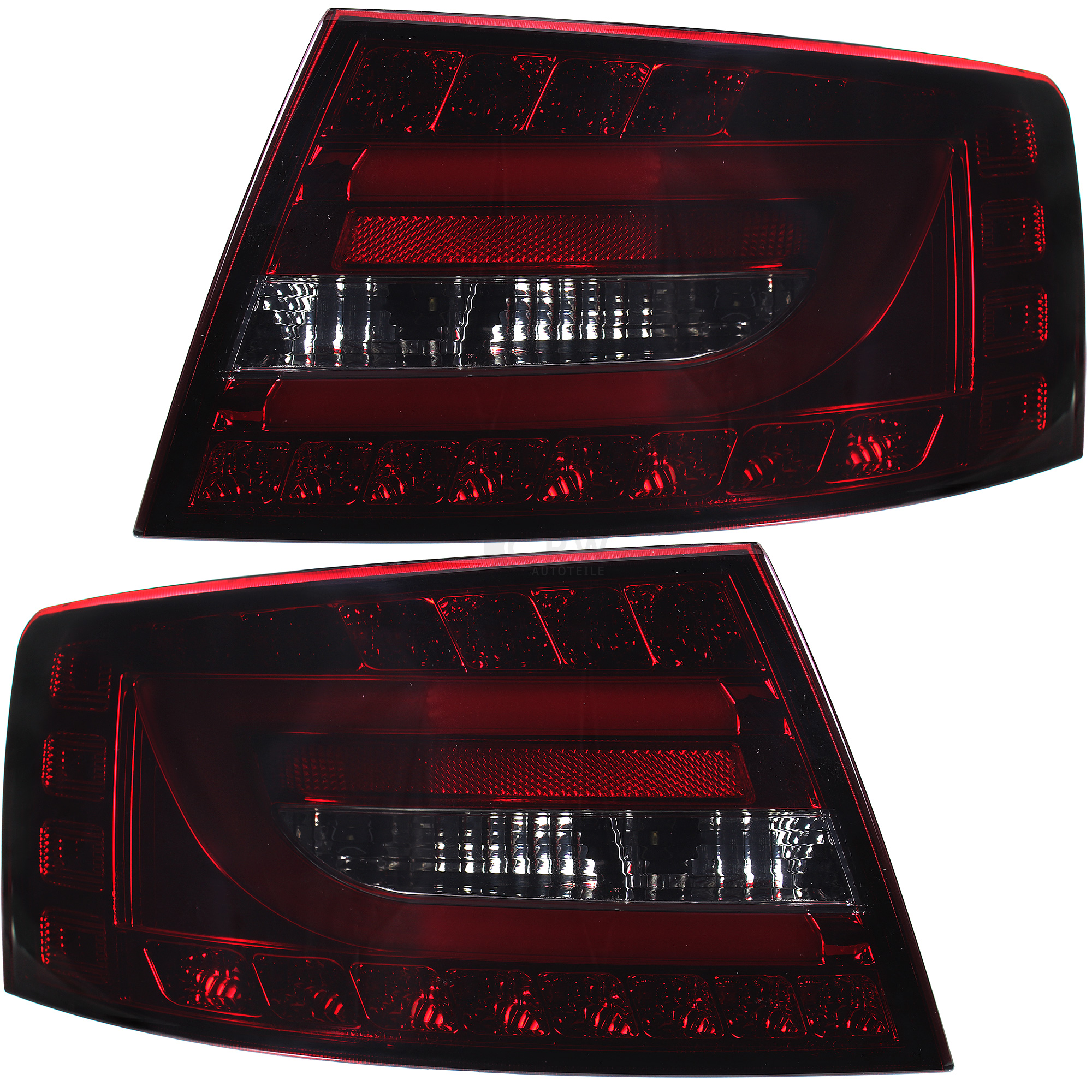Rückleuchten Set LED Lightbar für Audi A6 4F Limo 04-08 Rot Smoke Schwarz 7 Pin