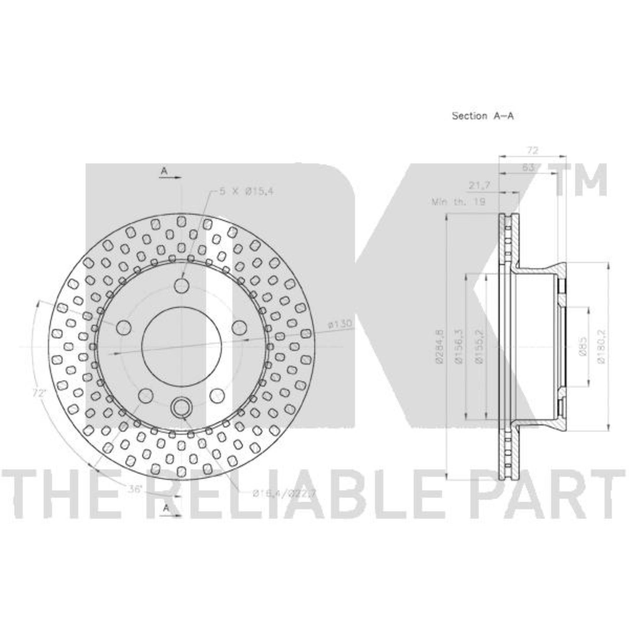 Bremsscheiben Vorderachse beschichtet Ø285 mm für Mercedes-Benz Sprinter