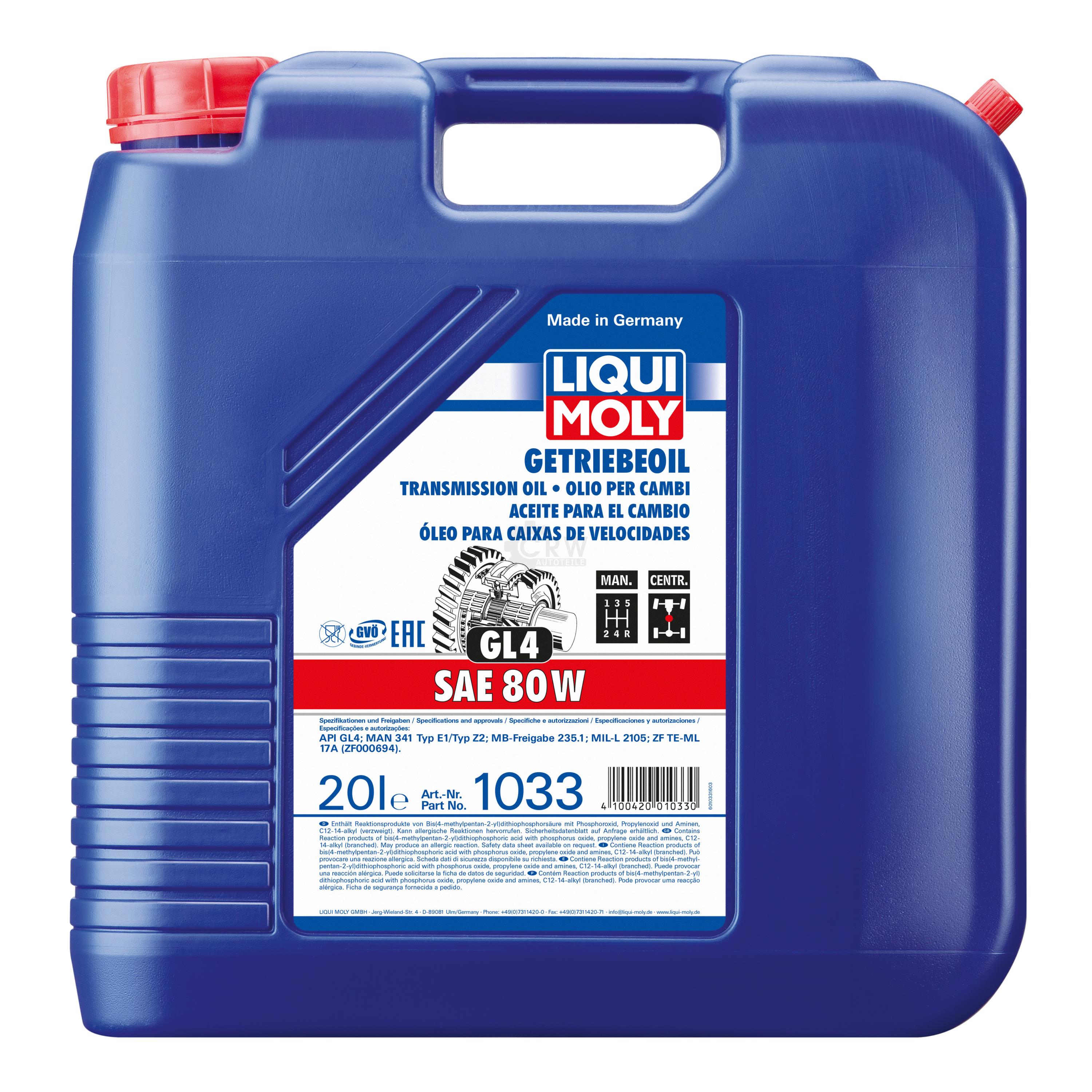 Getriebeöl (GL4) SAE 80W Kanister Kunststoff 20 l