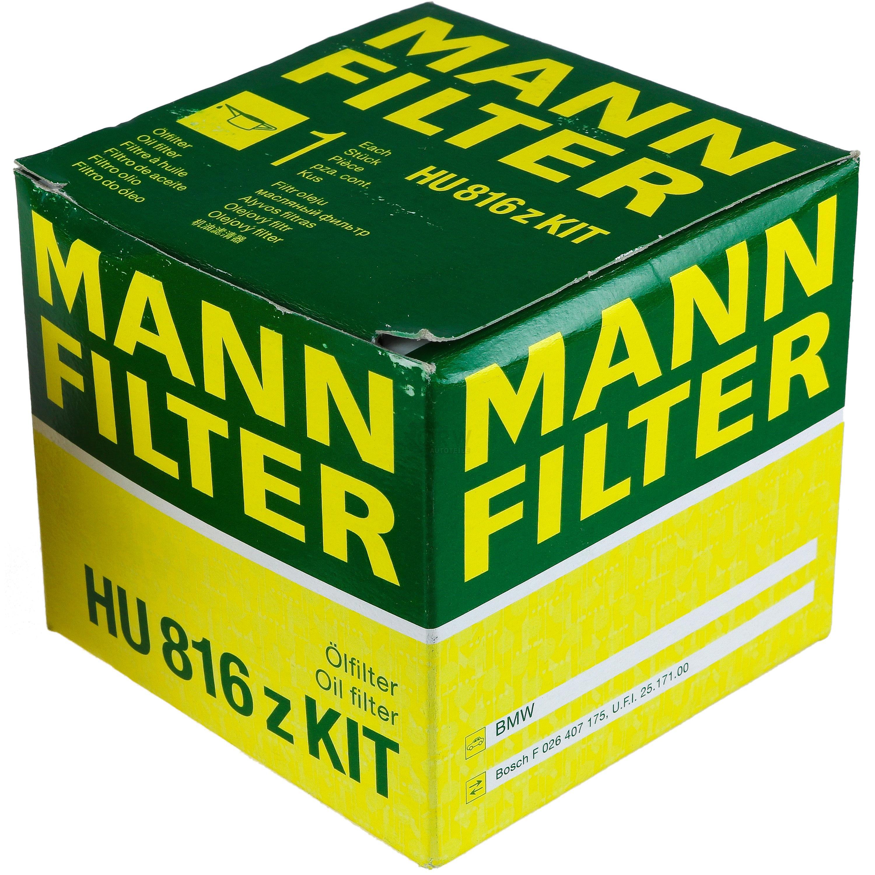 MANN-FILTER Ölfilter HU 816 z KIT Oil Filter