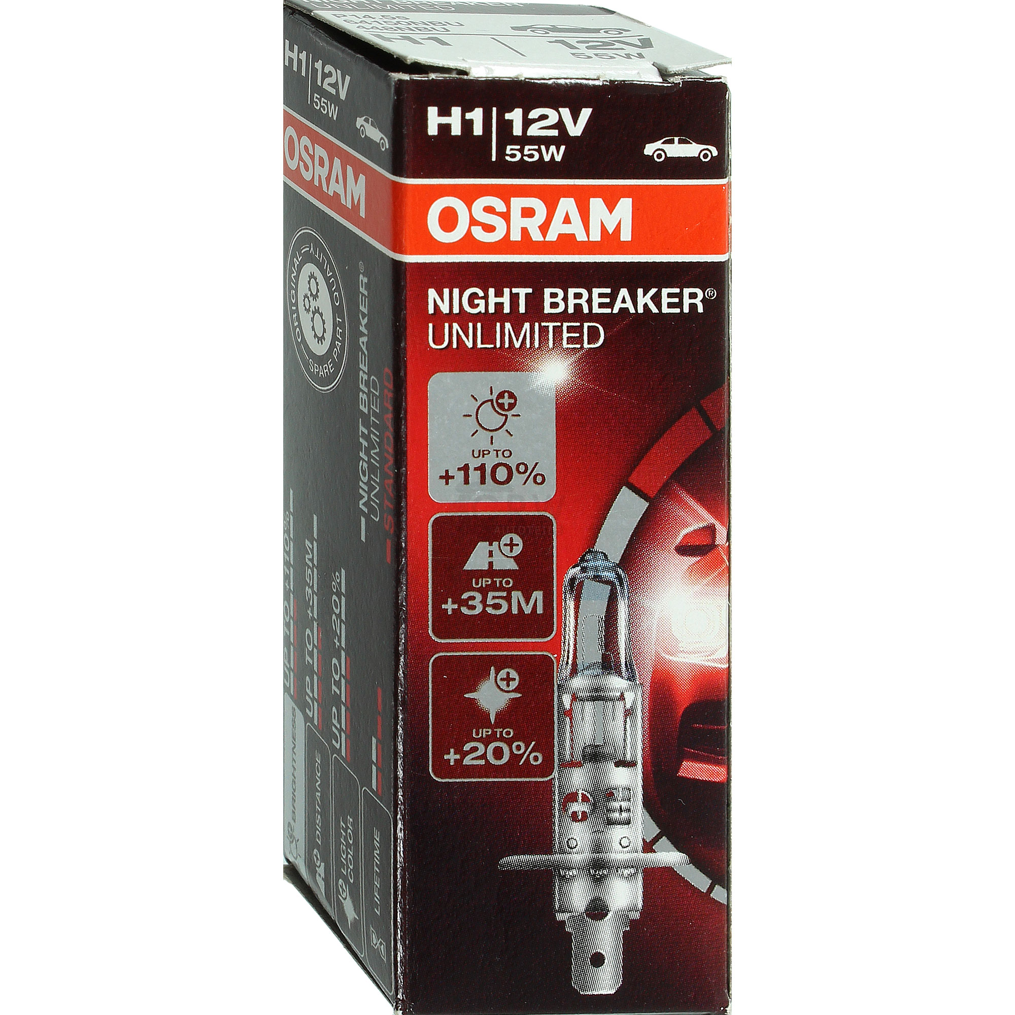 Osram Auto Halogen Leuchtmittel Night Breaker Unlimited H1 55W 12V