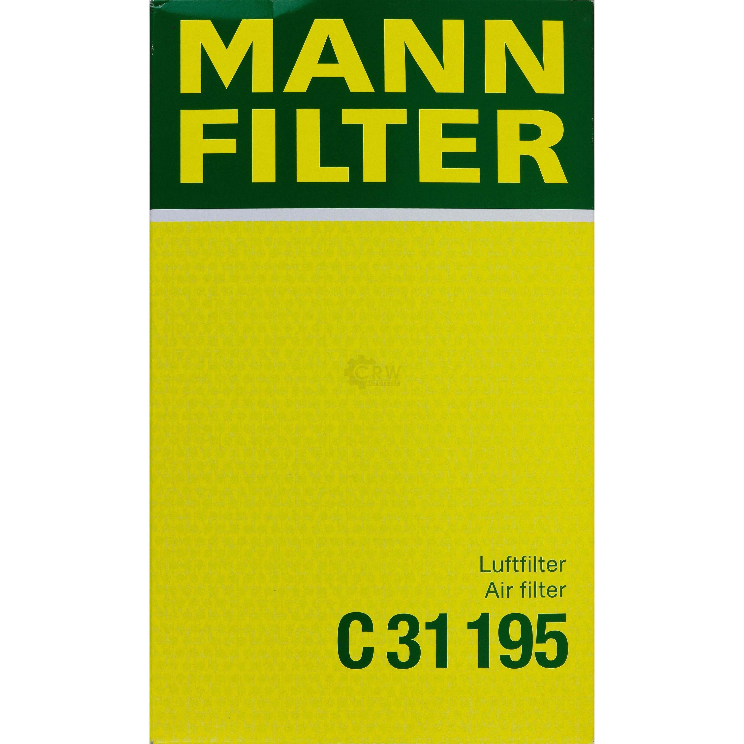 MANN-FILTER Luftfilter für Audi A6 4A2 C4 S6 Turbo quattro 4A 2.5 TDI