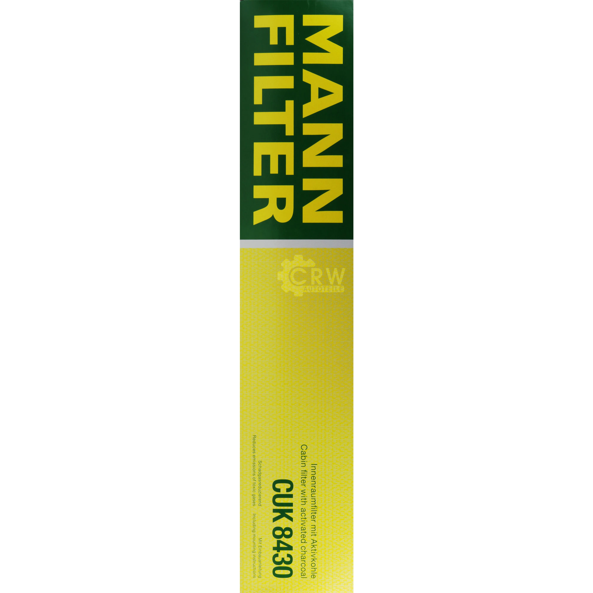 MANN-FILTER Innenraumfilter Pollenfilter Aktivkohle CUK 8430
