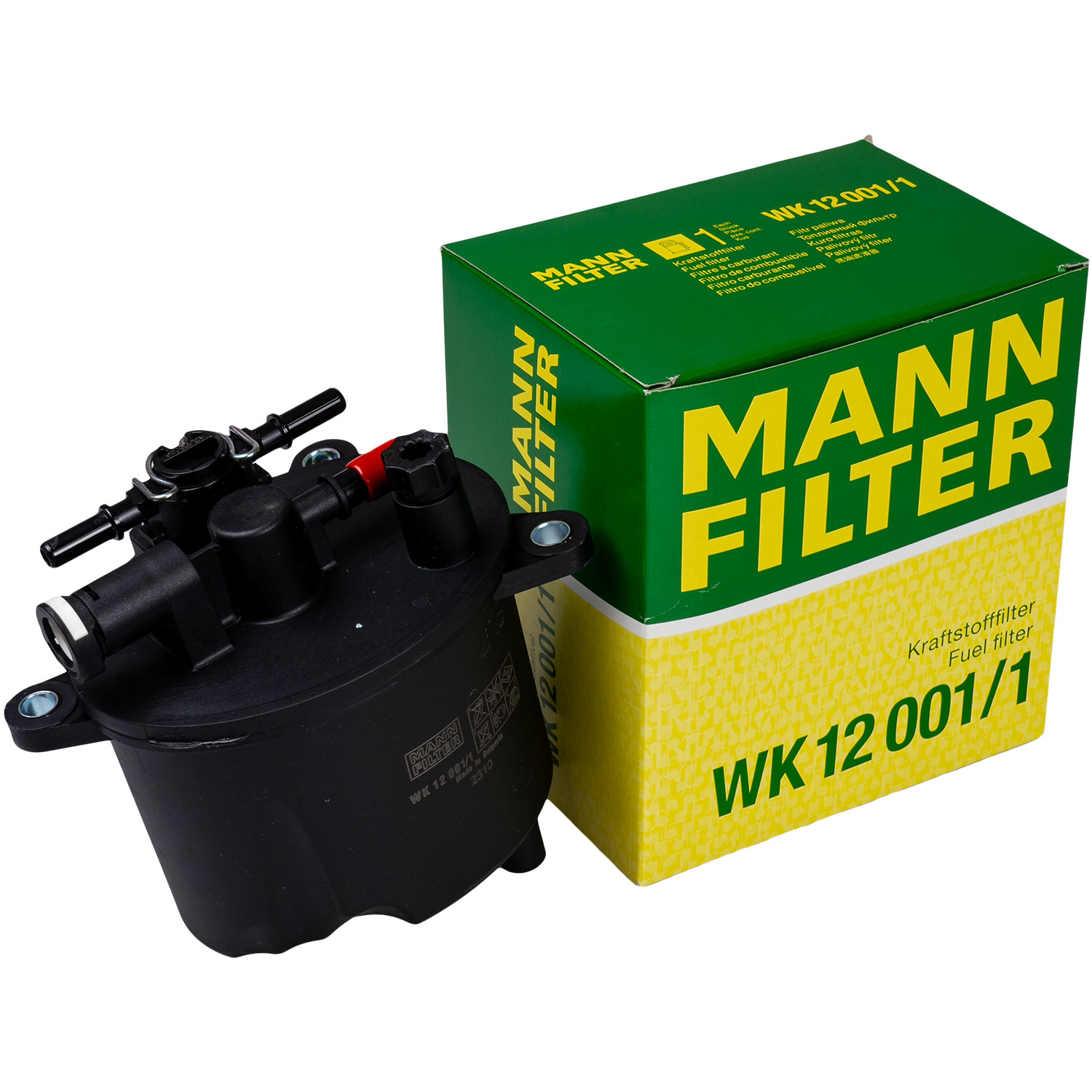 MANN-FILTER WK 12 001/1 Kraftstofffilter für Ford S-Max WA6 Galaxy BA7 Mitsubishi Outlander II CW_W Range Rover Evoque LV FA_ LF_