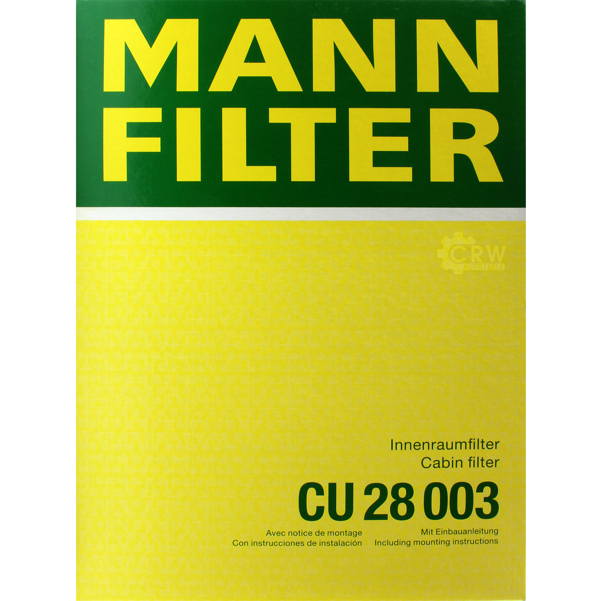 MANN-FILTER Innenraumfilter Pollenfilter CU 28 003