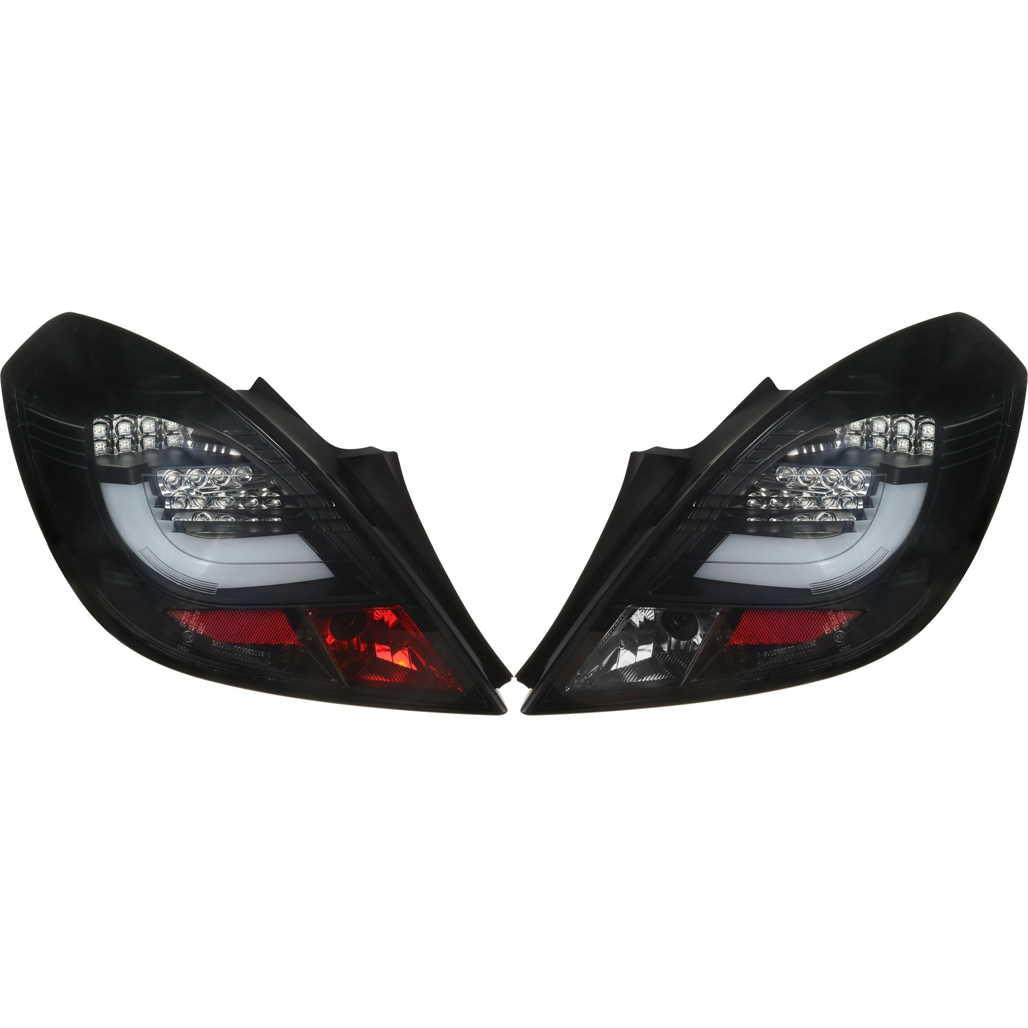 Rückleuchten Set LED Lightbar für Opel Corsa 3 Türer Bj. 06-14 schwarz smoke