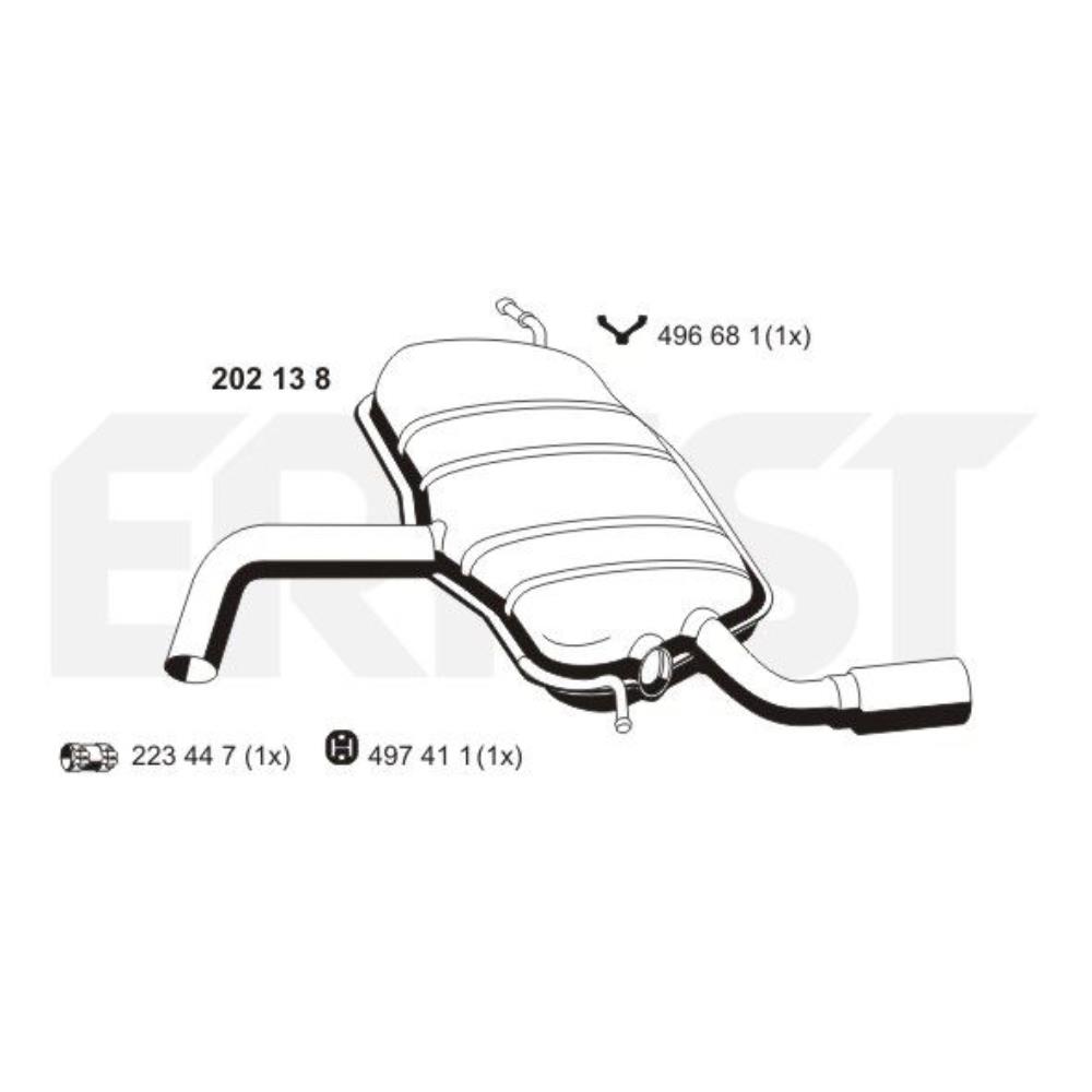 ERNST Endschalldämpfer Schalldämpfer für Audi A3 Sportback 1.6