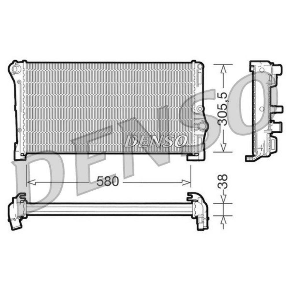 DENSO Wasserkühler Motorkühler Alu für Fiat Idea 350_ 1.3 D Multijet Lancia