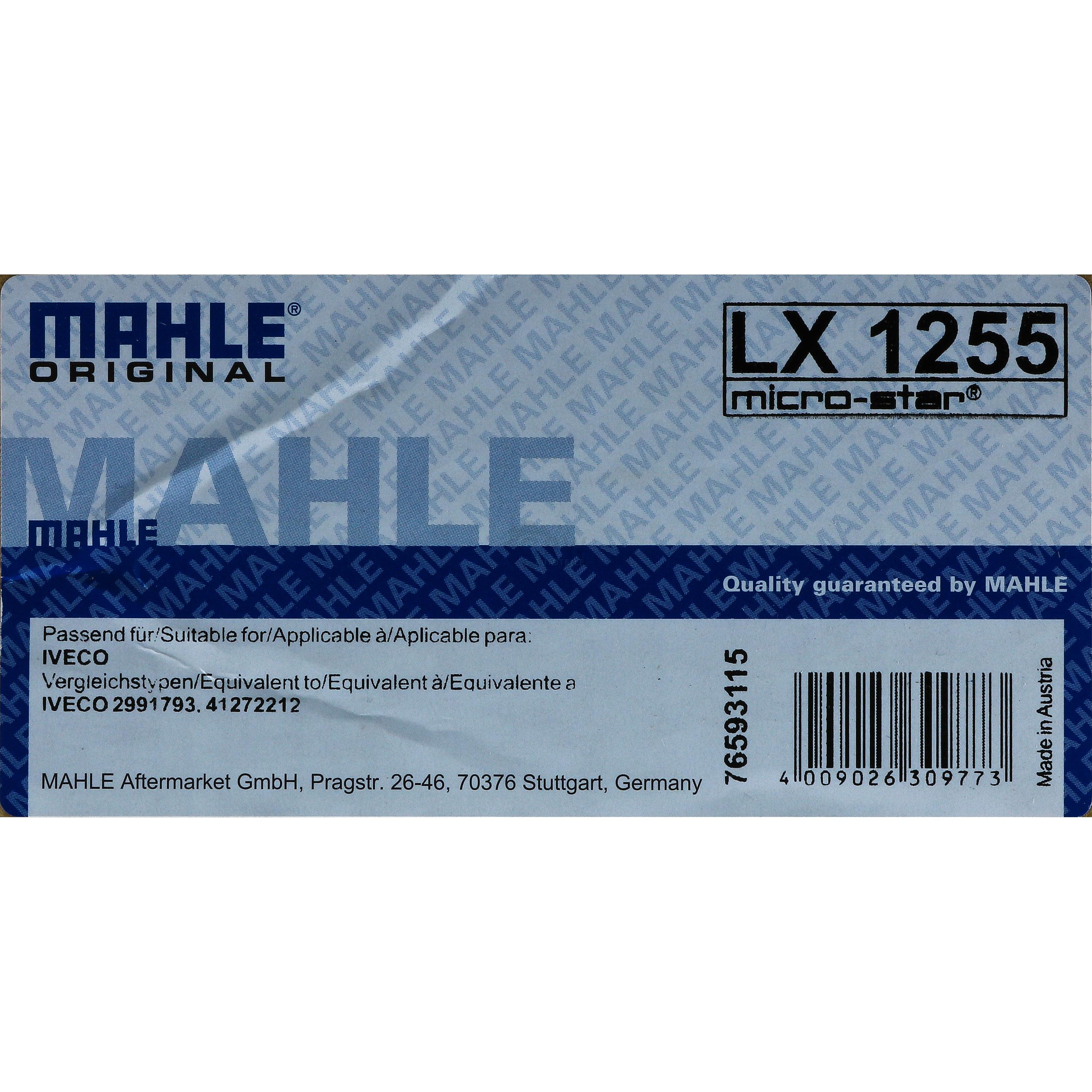 MAHLE Luftfilter LX 1255