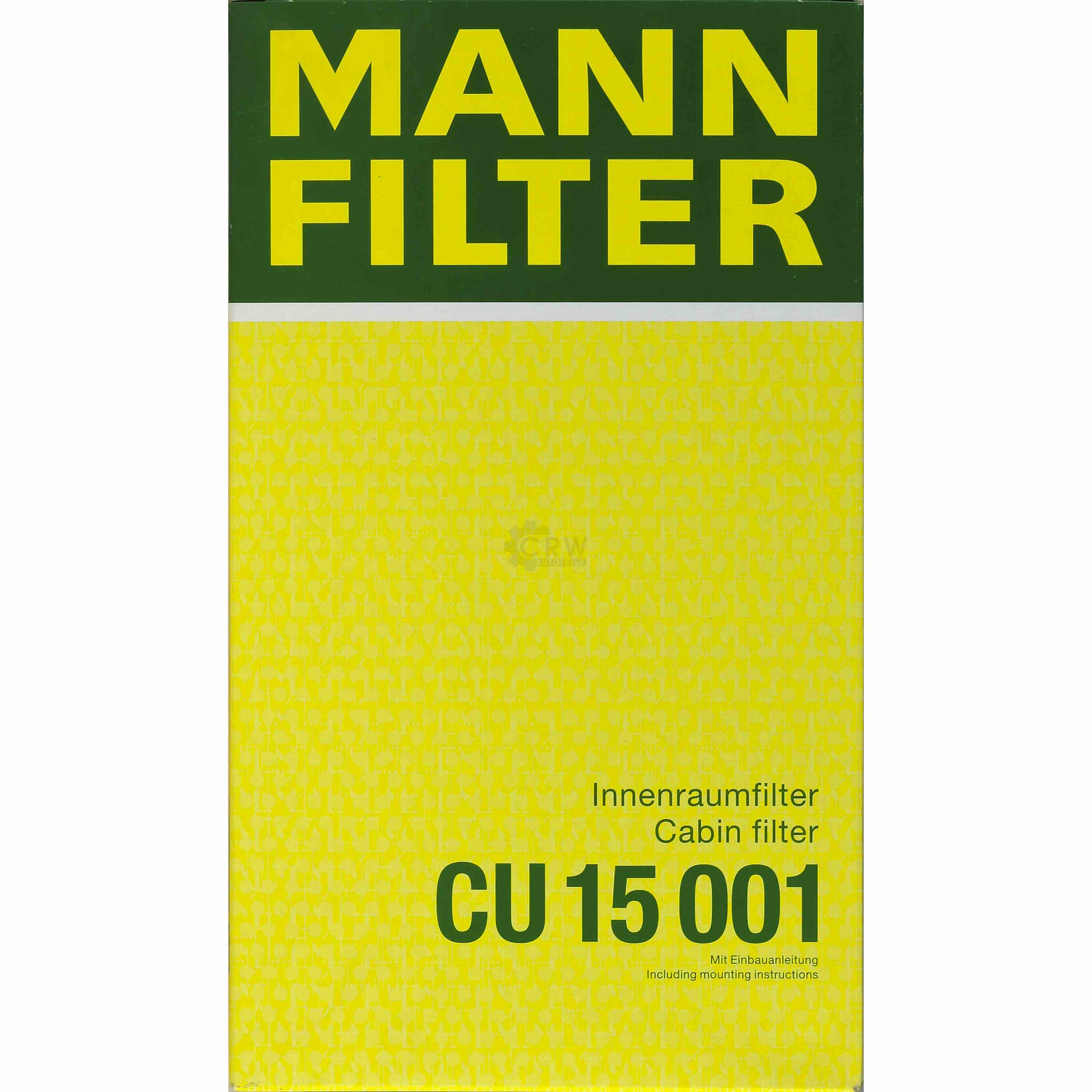 MANN-FILTER Innenraumfilter Pollenfilter CU 15 001