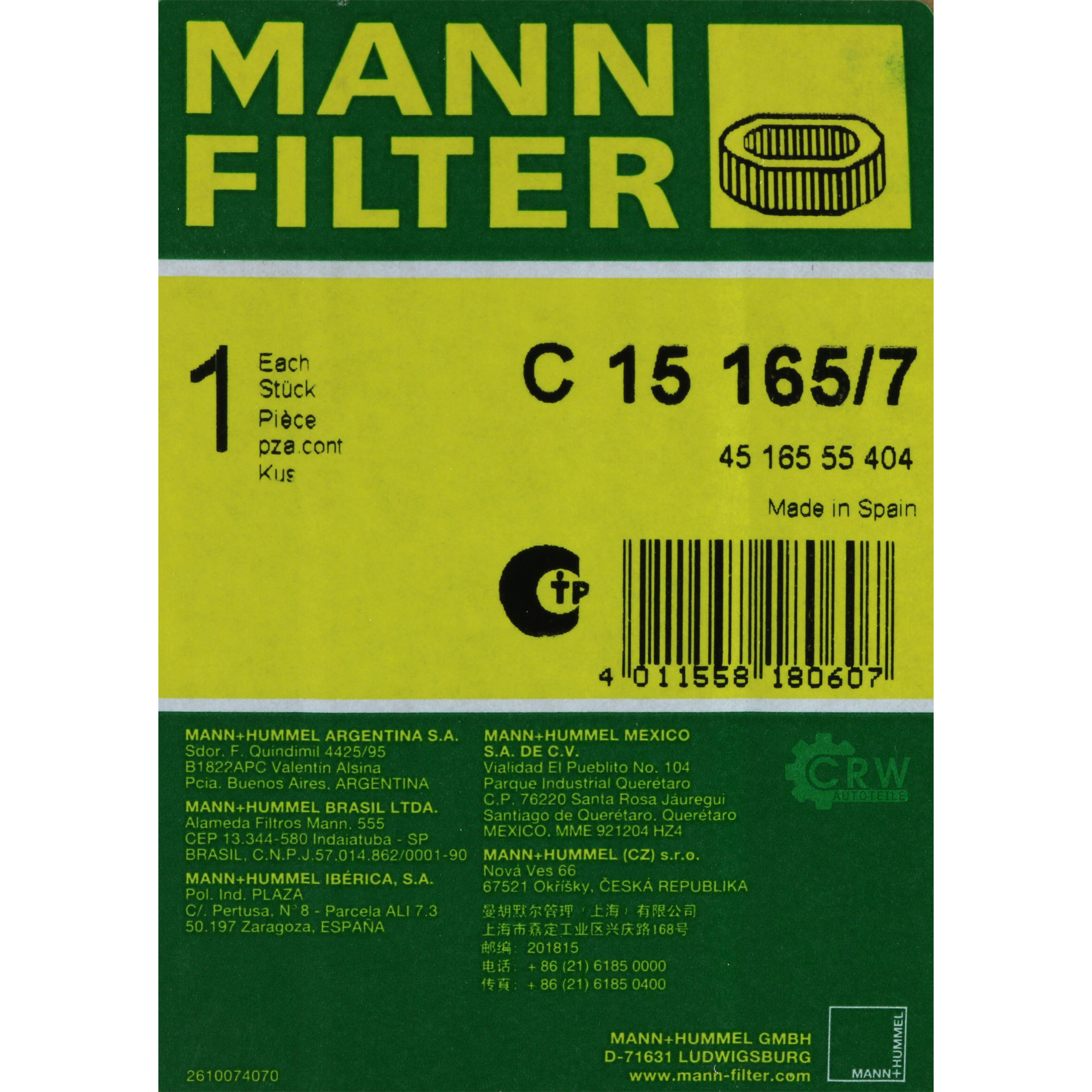 MANN-FILTER Luftfilter für Nissan Cabstar E TL_ VL_ 125.35 125.45 28.10