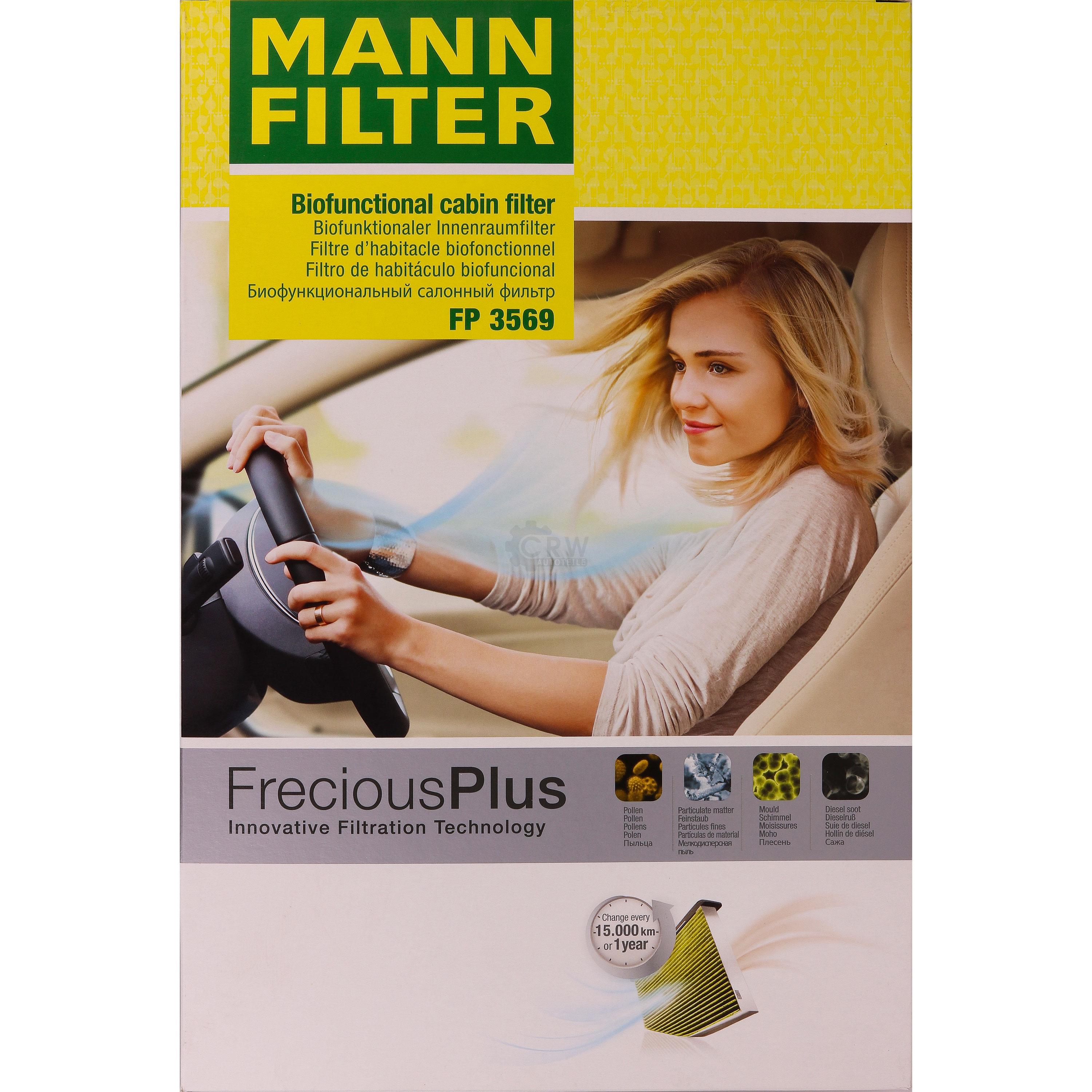 MANN-Filter Innenraumfilter Biofunctional für Allergiker FP 3569
