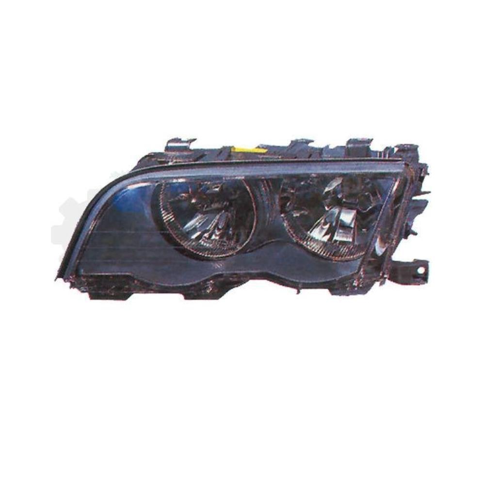 Halogen Scheinwerfer links für BMW 3 E46 5.98-8.01 schwarz H7/H7 mit Motor 