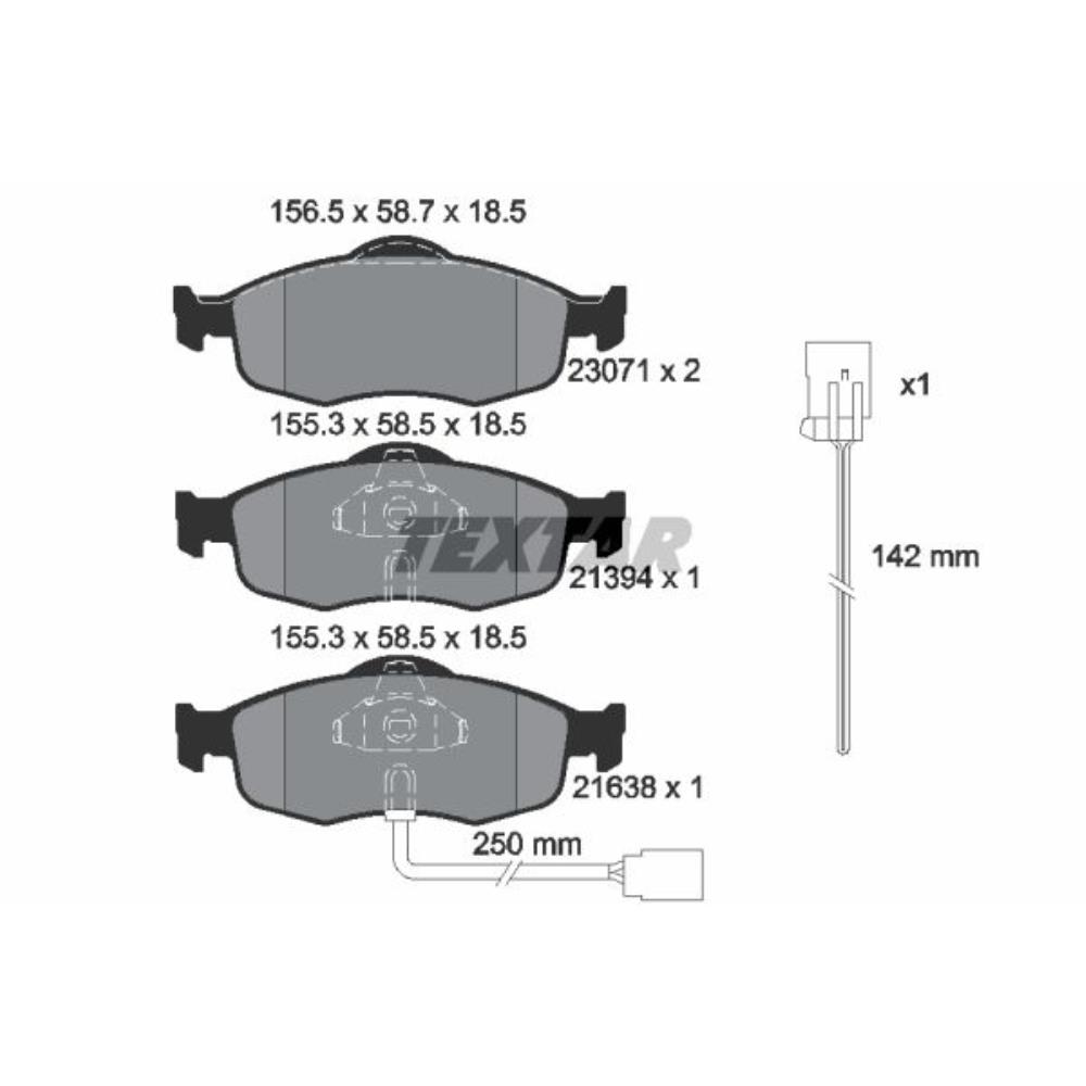 TEXTAR Satz Bremsen Bremsbeläge + Bremsscheiben belüftet vorne für Ford FORD