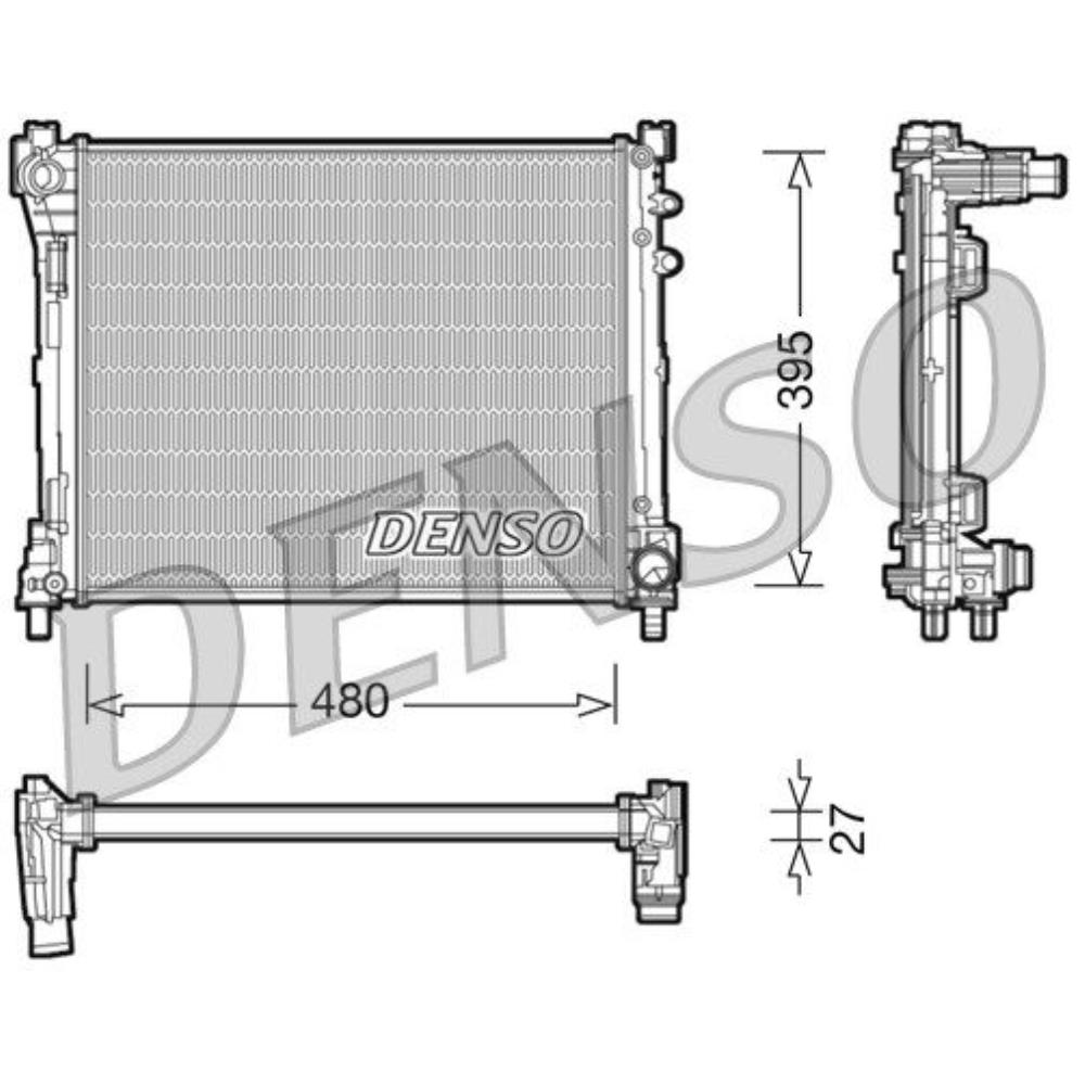 DENSO Wasserkühler Motorkühler Alu für Lancia Ypsilon 312_ 0.9 Twinair 1.3 D