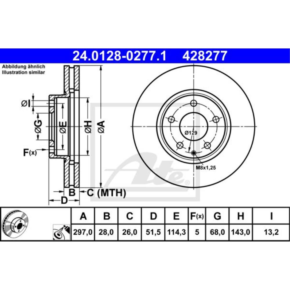 ATE Satz Bremsen Bremsscheiben + Bremsbeläge vorne für Mazda 6 Kombi GJ GH