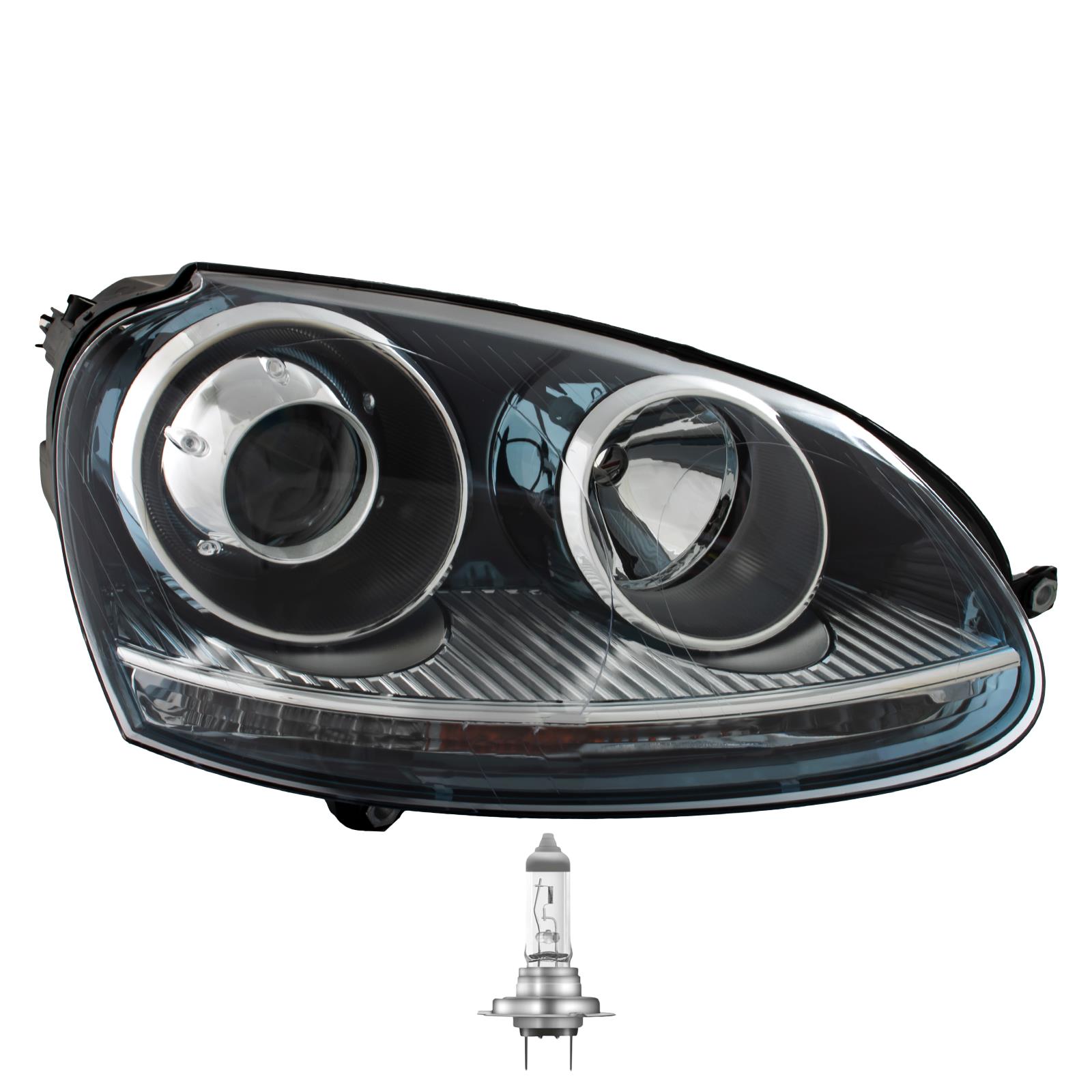 Xenon Scheinwerfer rechts für VW Golf V 5 Typ 1K Bj 03-08 D2S+H7 inKl Lampen