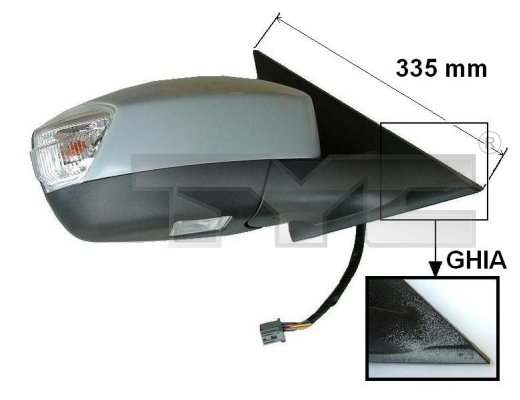 TYC Außenspiegel Spiegel rechts passend für Ford Galaxy WA6 2.0 TDCi 2.2
