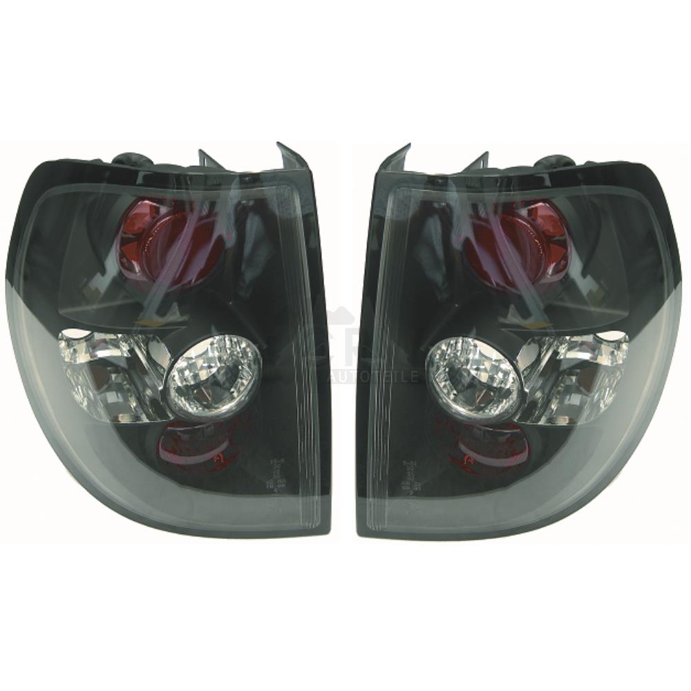 Design Rückleuchten Heckleuchten Set für VW FOX 05->> KLARGLAS KLARGLAS SCHWARZ