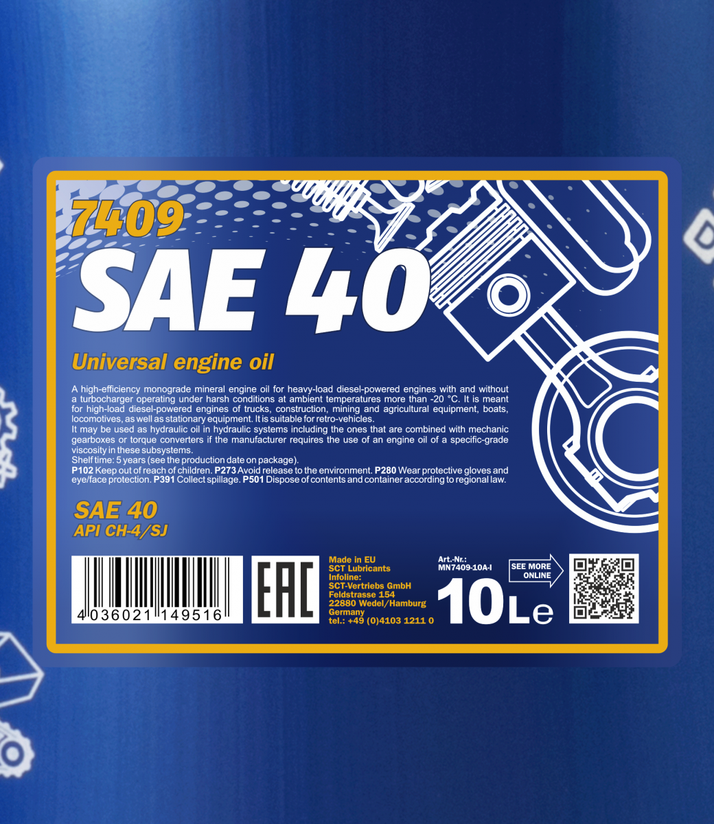20 L Motoröl MN7409-20 SAE 40