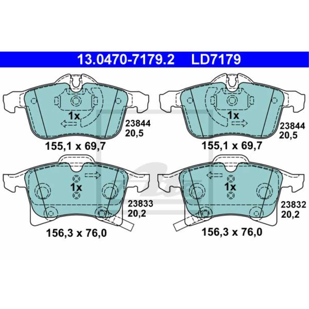 ATE Satz Bremsen Bremsscheiben + Bremsbeläge vorne für Opel Astra H L48 A04