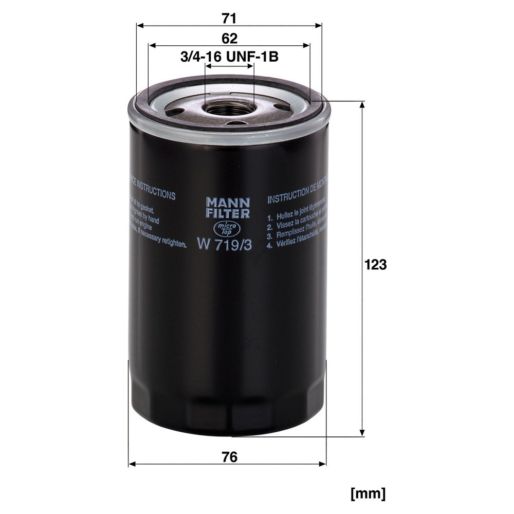 MANN-FILTER W 719/3 Ölfilter