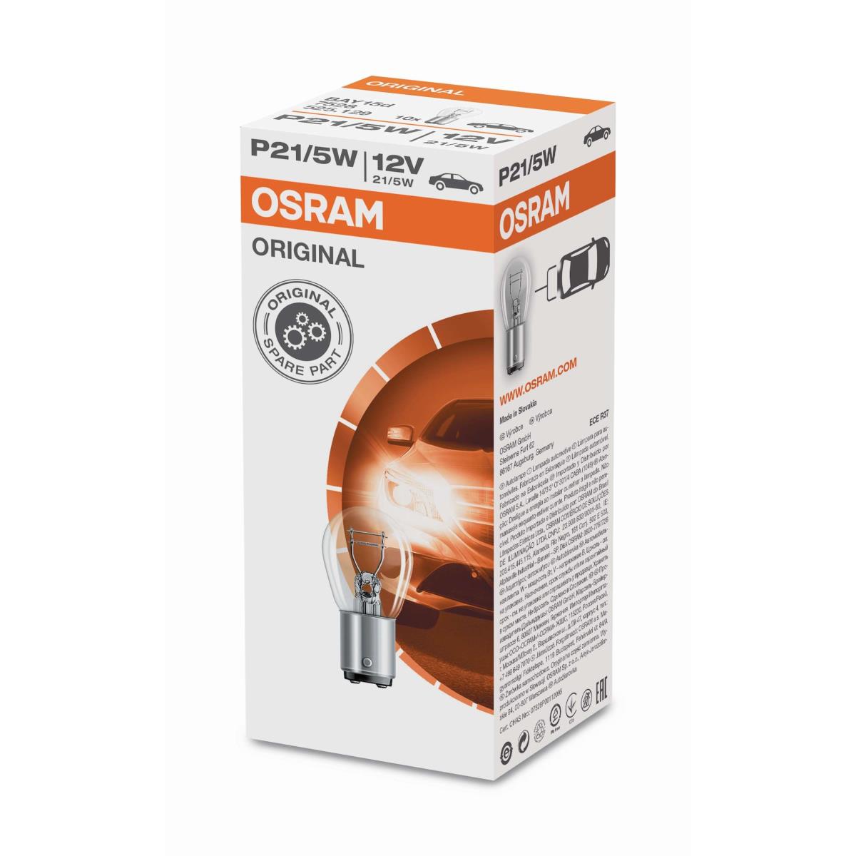 OSRAM Line Spare Part P21/5W 12V 21/5W BAY15d 10 Stück