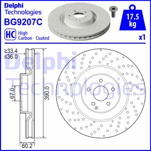 DELPHI Bremsscheibe vorne Ø390 mm belüftet für Mercedes-Benz S-Klasse W221 C216