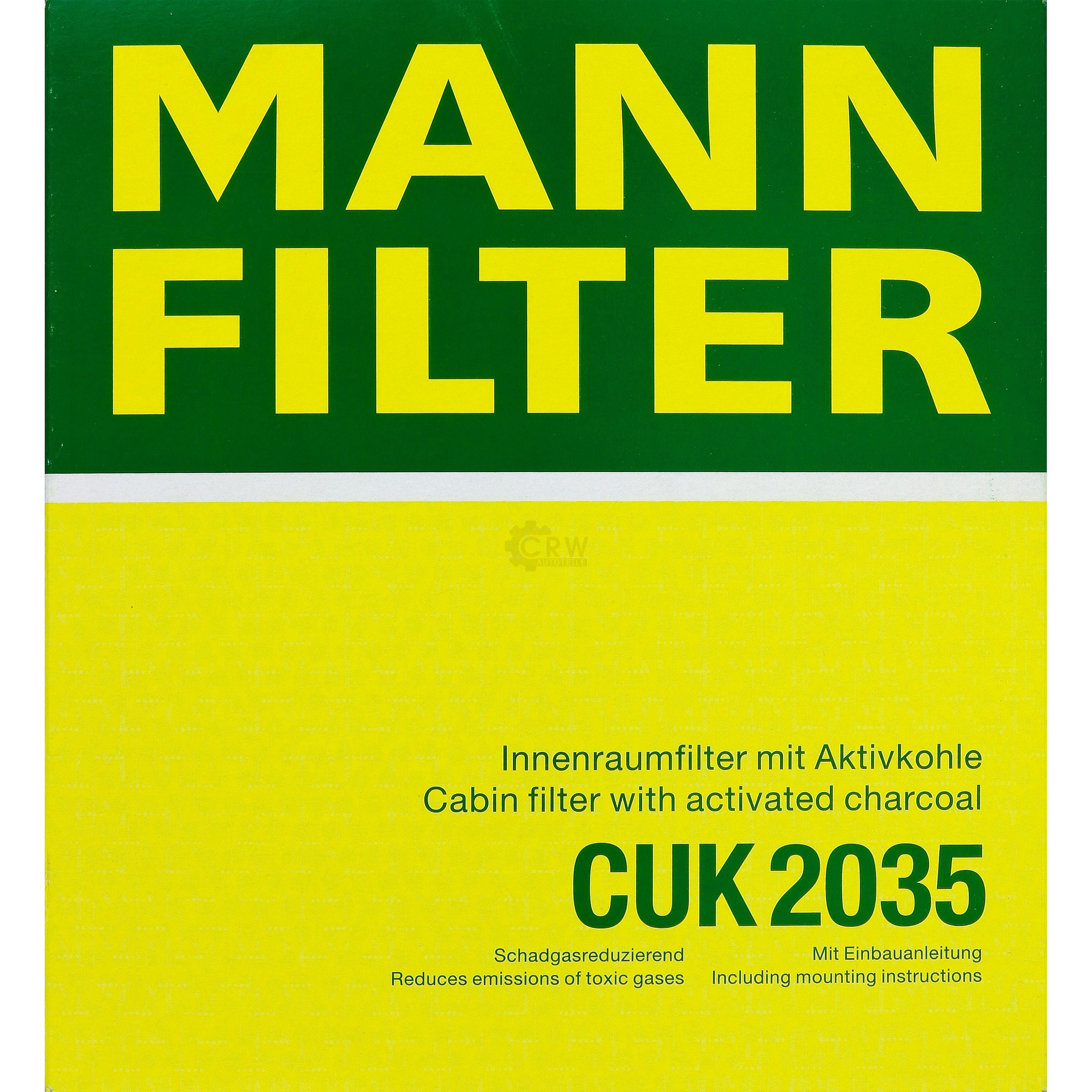 MANN-FILTER Innenraumfilter Pollenfilter Aktivkohle CUK 2035