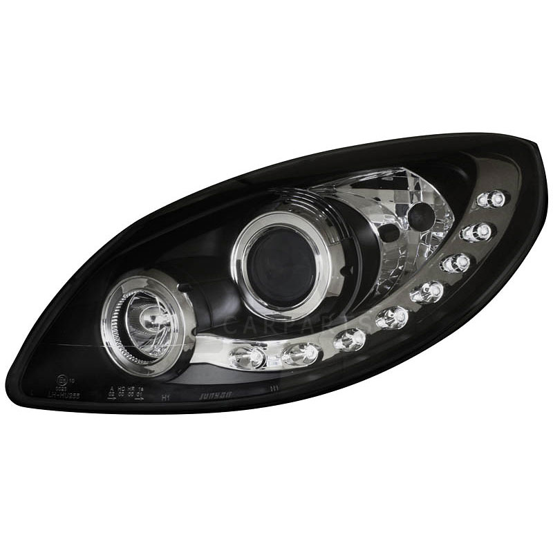 2 x Scheinwerfer für Renault Twingo II 07- LED Tagfahrlicht Optik black schwarz