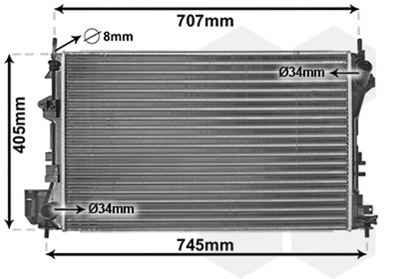 VAN WEZEL Wasserkühler mechanisch gefügt für Opel Vectra C Saab 9-3 YS3F 2.0 T