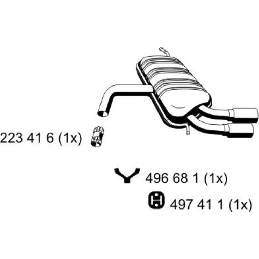 ERNST Endschalldämpfer Schalldämpfer für Audi A3 Sportback 2.0 FSI