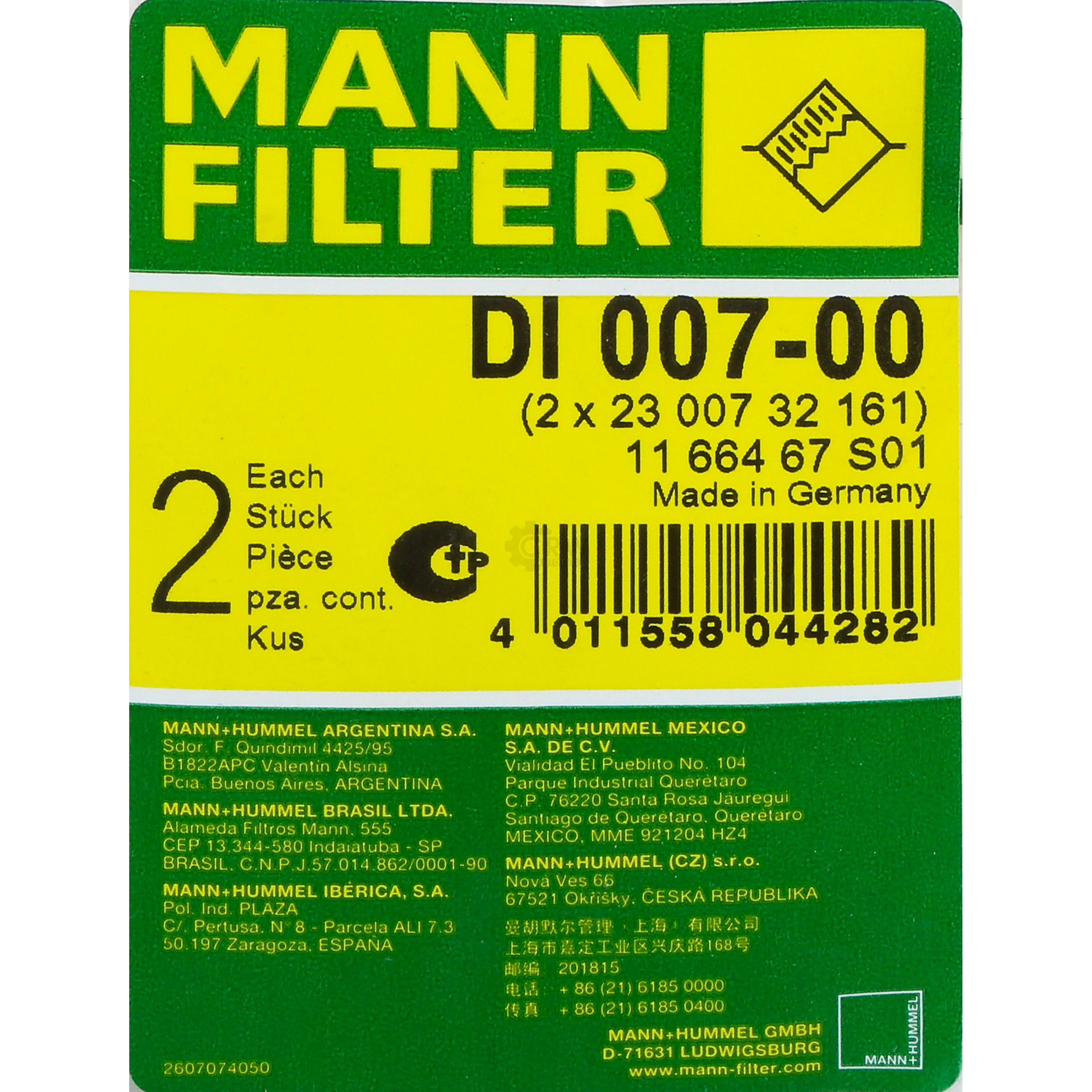 MANN-FILTER Dichtung Ölfilter Di 007-00 für BMW ALPINA WIESMAN