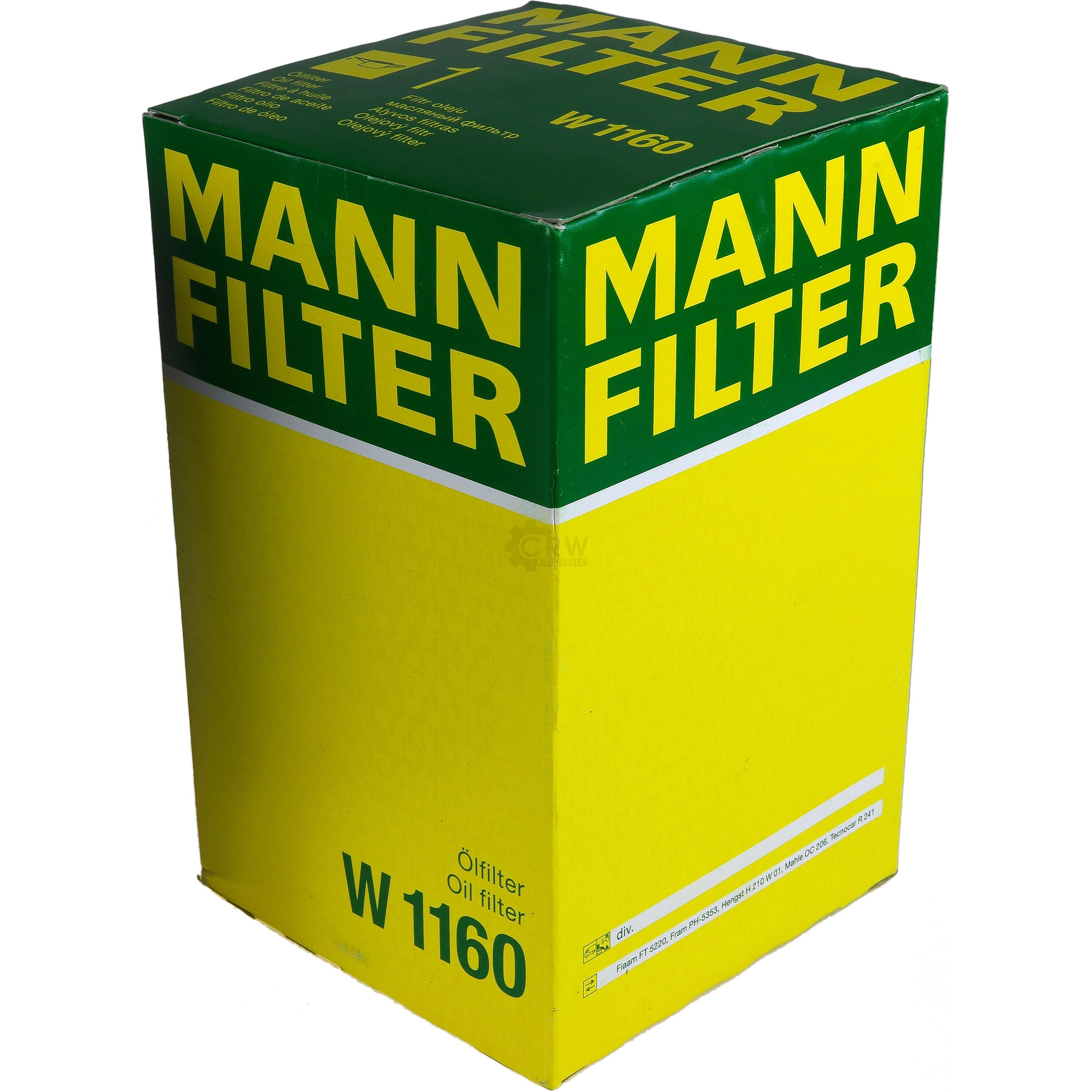 MANN-FILTER Ölfilter Oelfilter W 1160 Oil Filter
