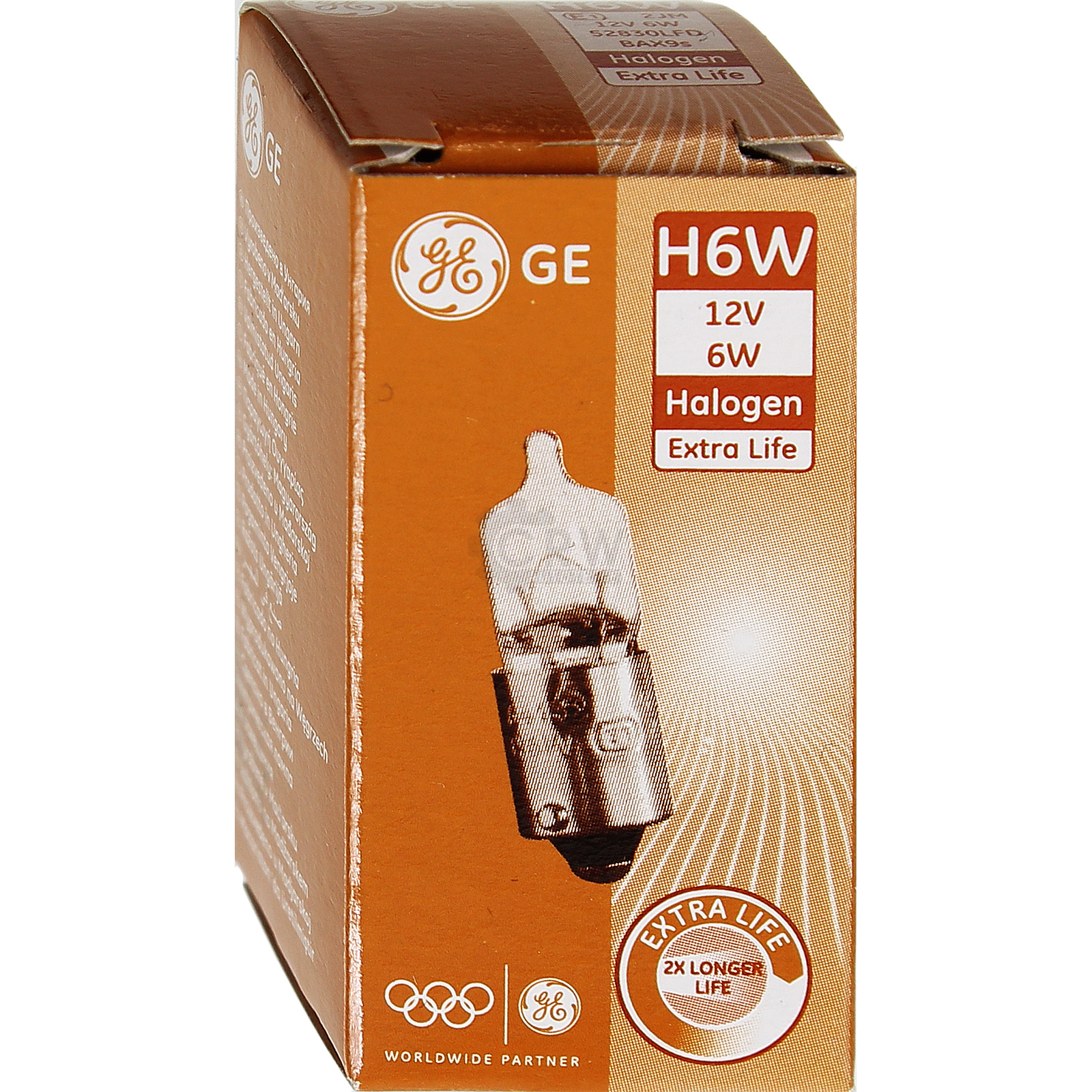 GE General Electric Extra Life H6W 12V 6W Sockel BAX9s mit 125 lm
