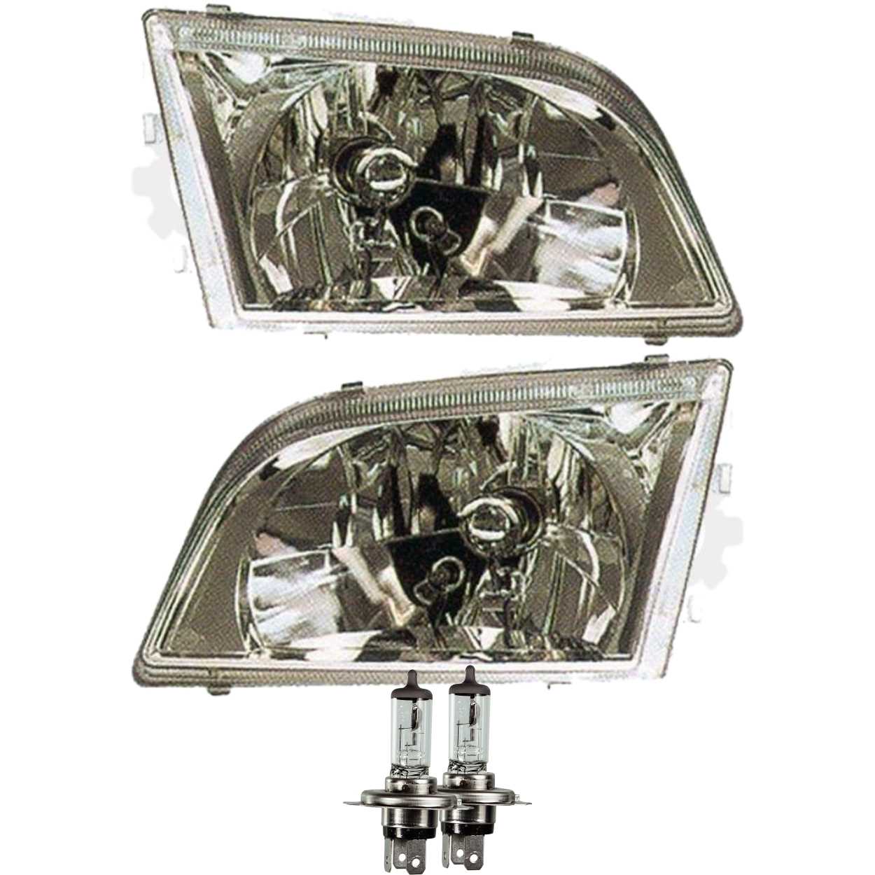 Scheinwerfer Set für Mitsubishi Space Star 1.99>> klarglas H4 ohne Motor 1361115