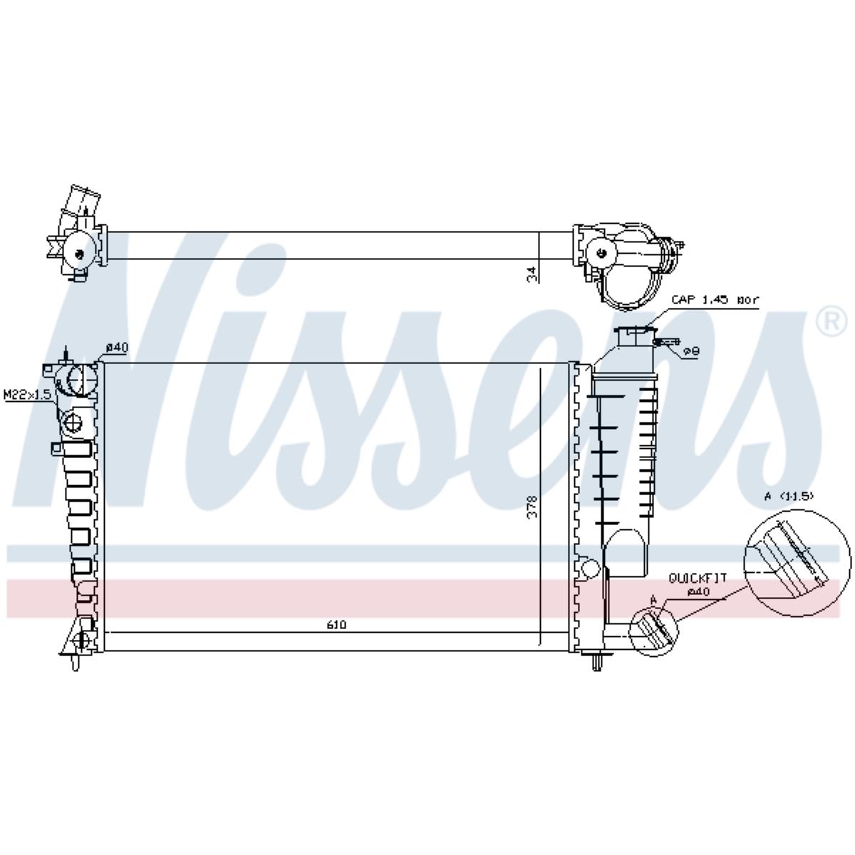 Kühler Motorkühlung NISSENS für Peugeot 307 CC 2.0 16V Bj.03-08 306 Cabriolet