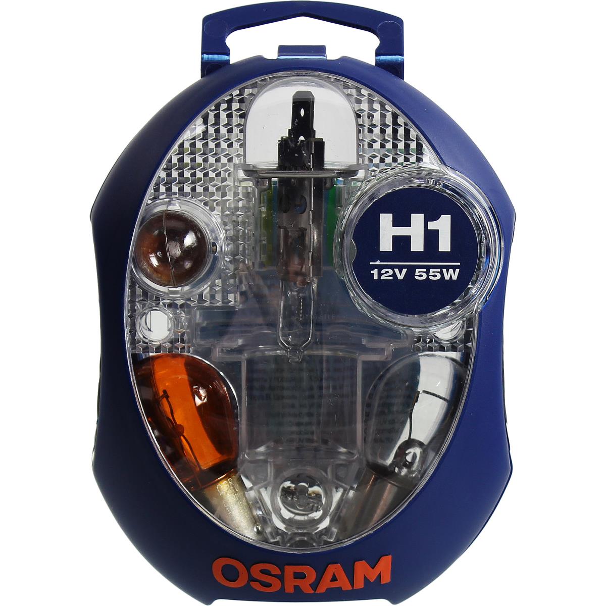 12V 55W Ersatzlampen-Box OSRAM H1+P21W+PY21W+P21/5W+R5W+W5W Birne Lampe