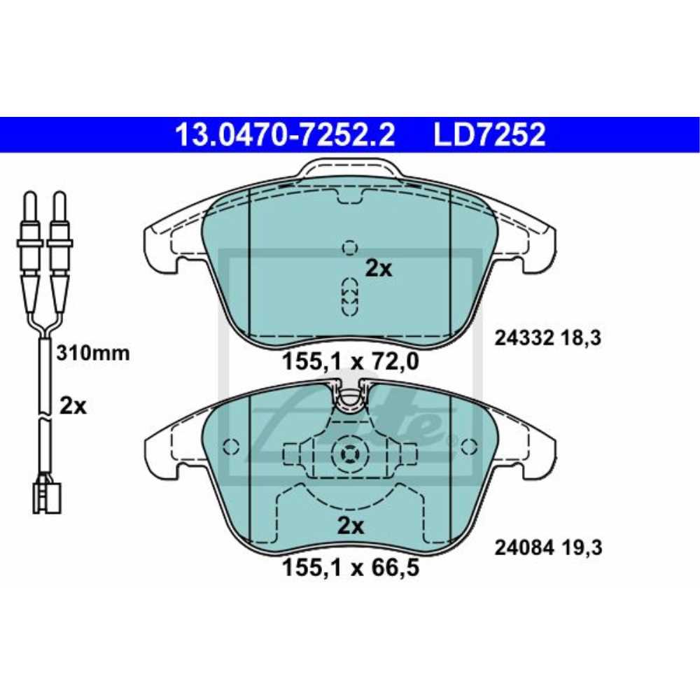 ATE Satz Bremsen Bremsscheiben + Bremsbeläge vorne für Peugeot 407 SW Citroën C5