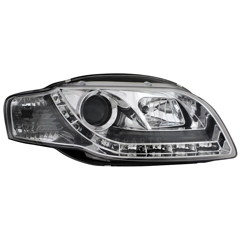 2 x Scheinwerfer für Audi A4 B7 LED Tagfahrlicht chrome