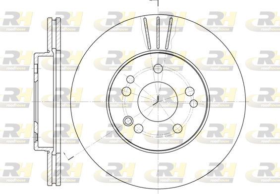 ROADHOUSE 2x Bremsscheiben vorne Ø284 belüftet für Mercedes-Benz Saloon W124