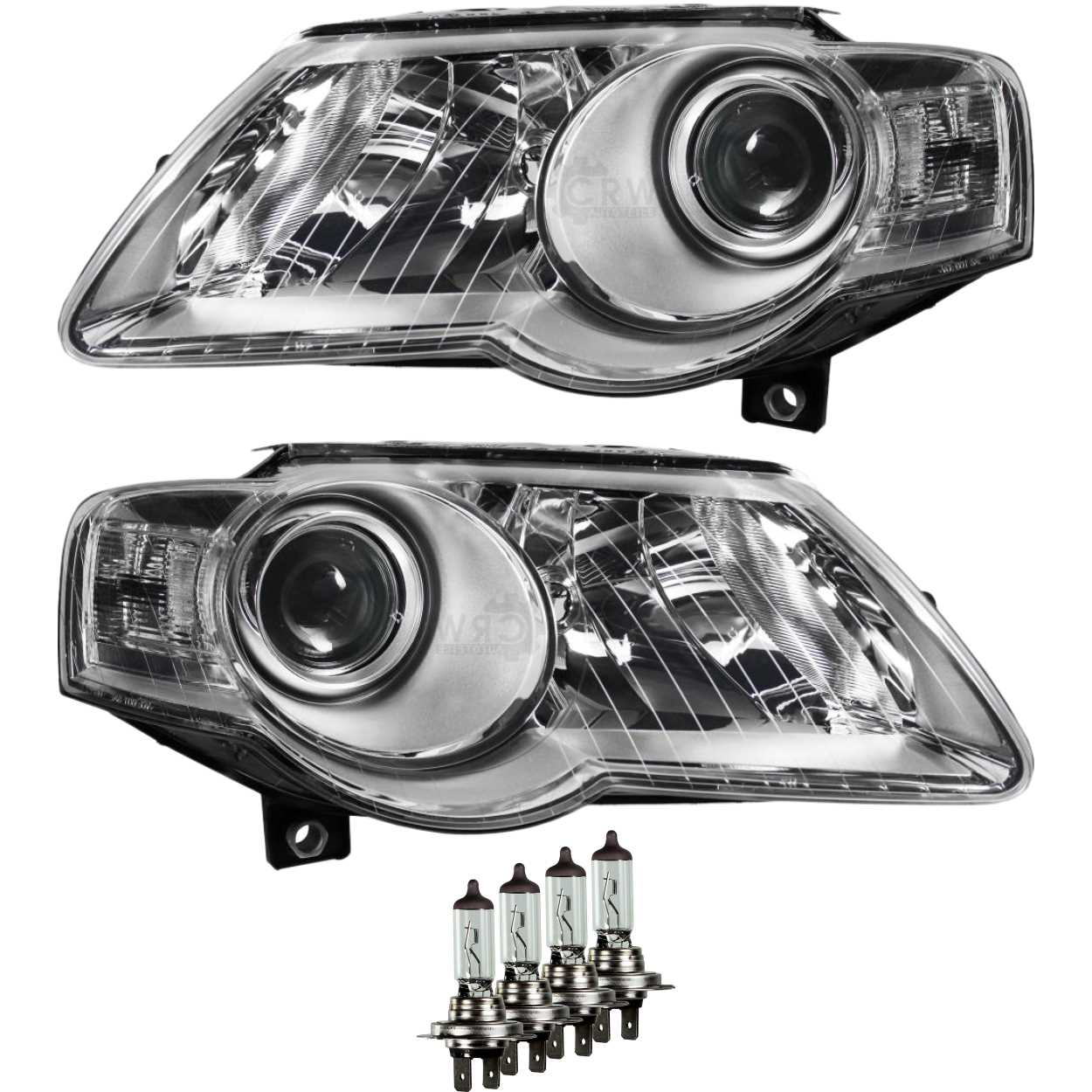Scheinwerfer Set für VW Passat 3C B6 Bj. 05-11 inkl. Osram H7+H7 inkl. Motoren