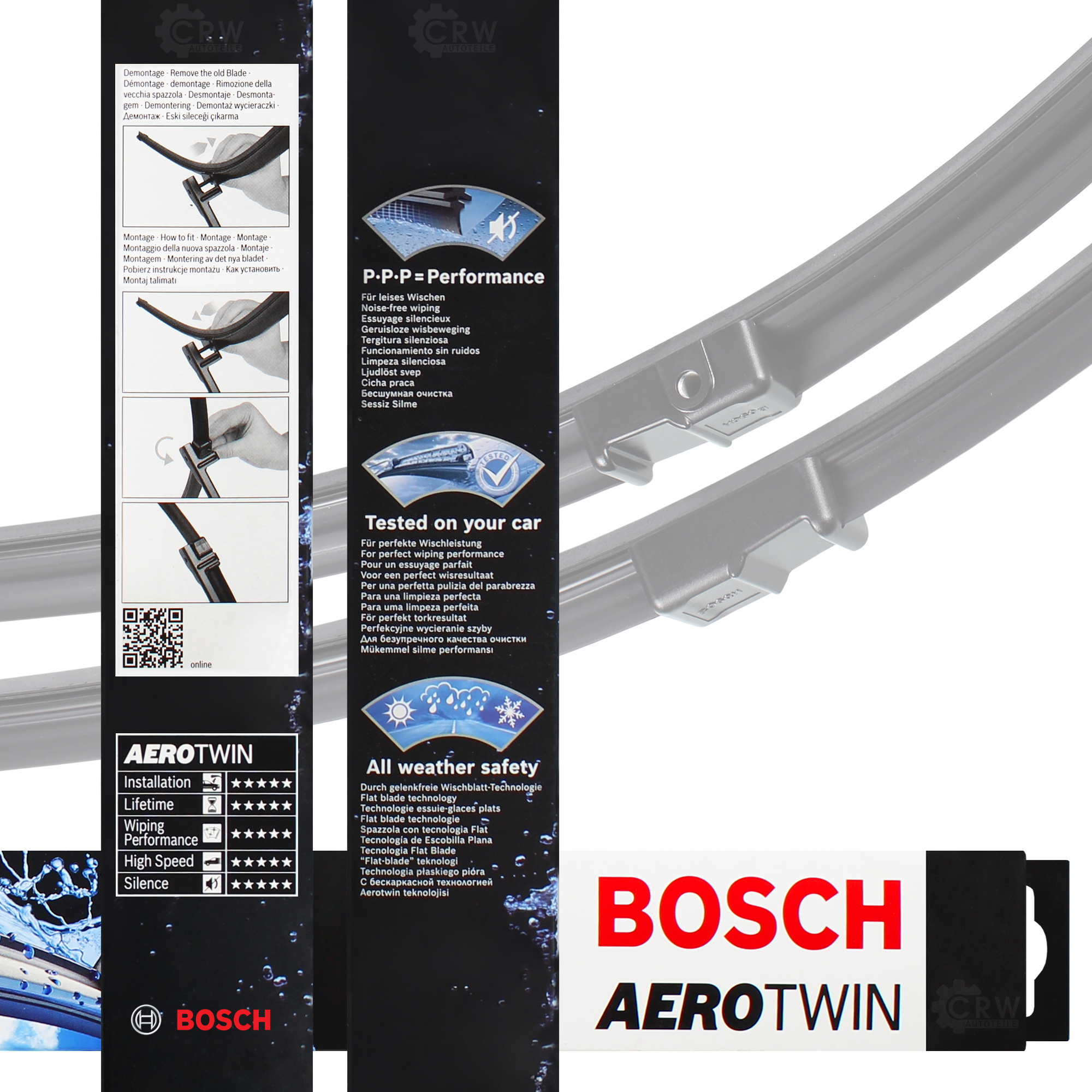 Scheibenwischer Wischblatt 3397118938 600mm/600mm AeroTwin SET BOSCH A938S