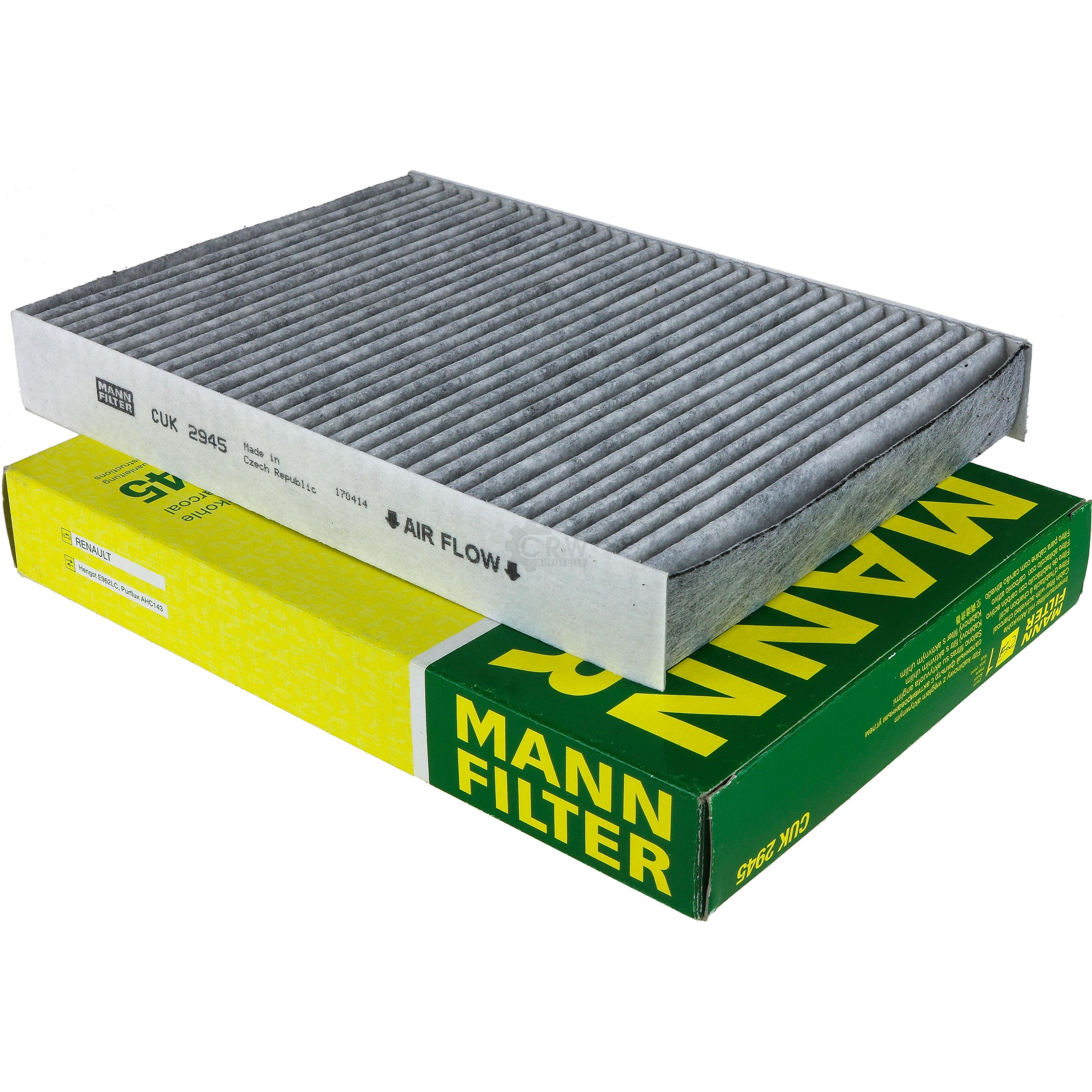 MANN-FILTER Innenraumfilter Pollenfilter Aktivkohle CUK 2945