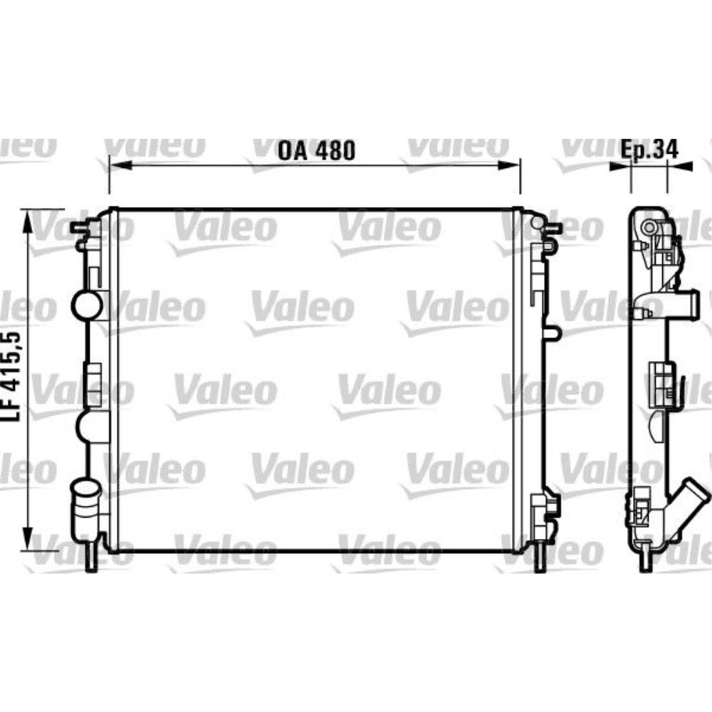 VALEO Wasserkühler Motorkühler Alu für Renault Clio II BB_ CB_ 1.2 16V 1.4
