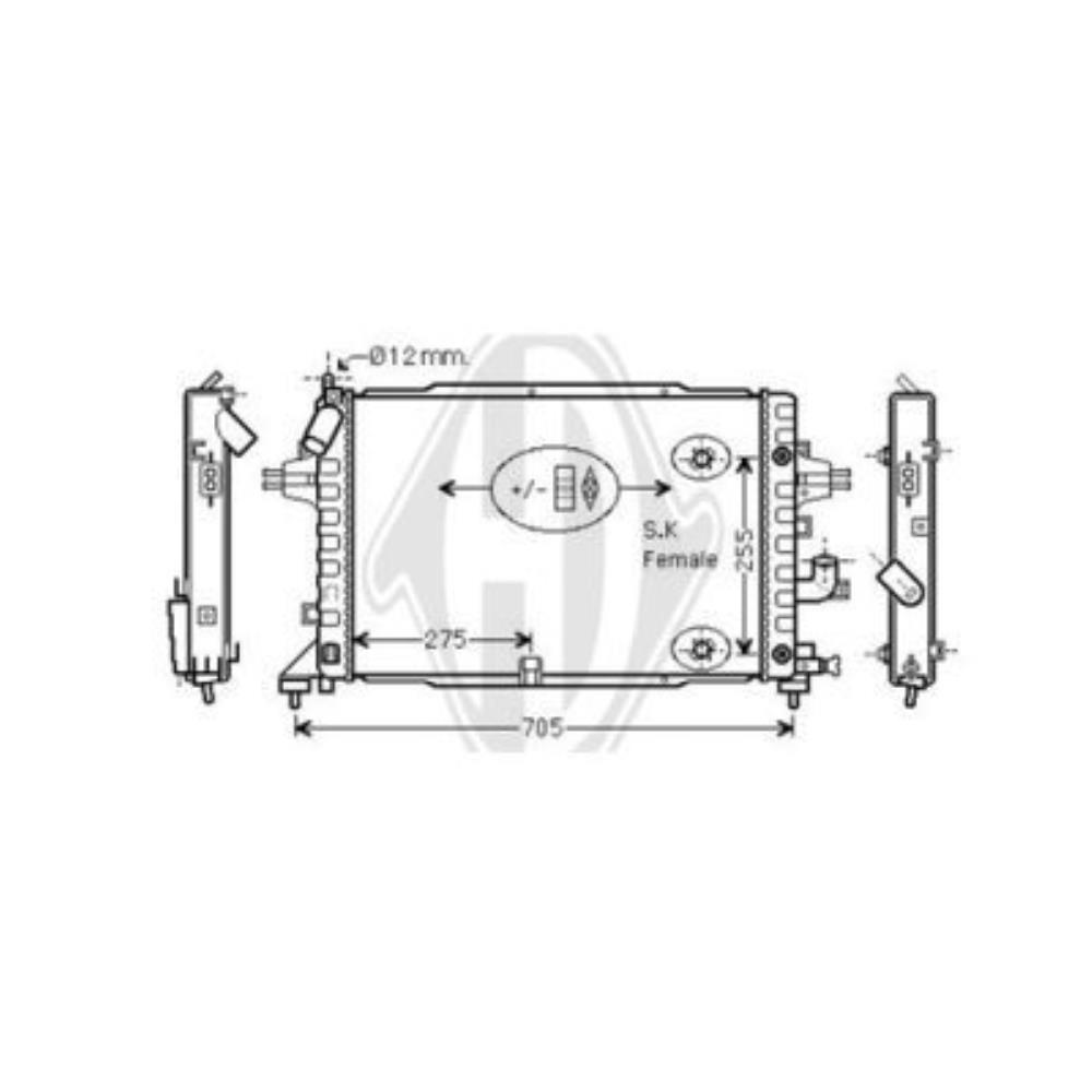 Kühler Wasserkühler Motorkühler 600x370x28 für Opel Zafira B A05 1.9 CDTi