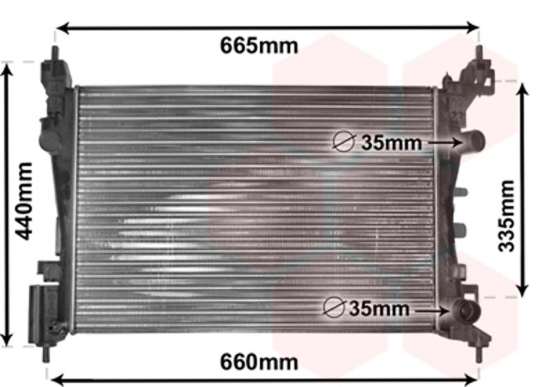 VAN WEZEL Wasserkühler Motorkühler mechanisch gefügt für Opel Corsa D S07 1.2