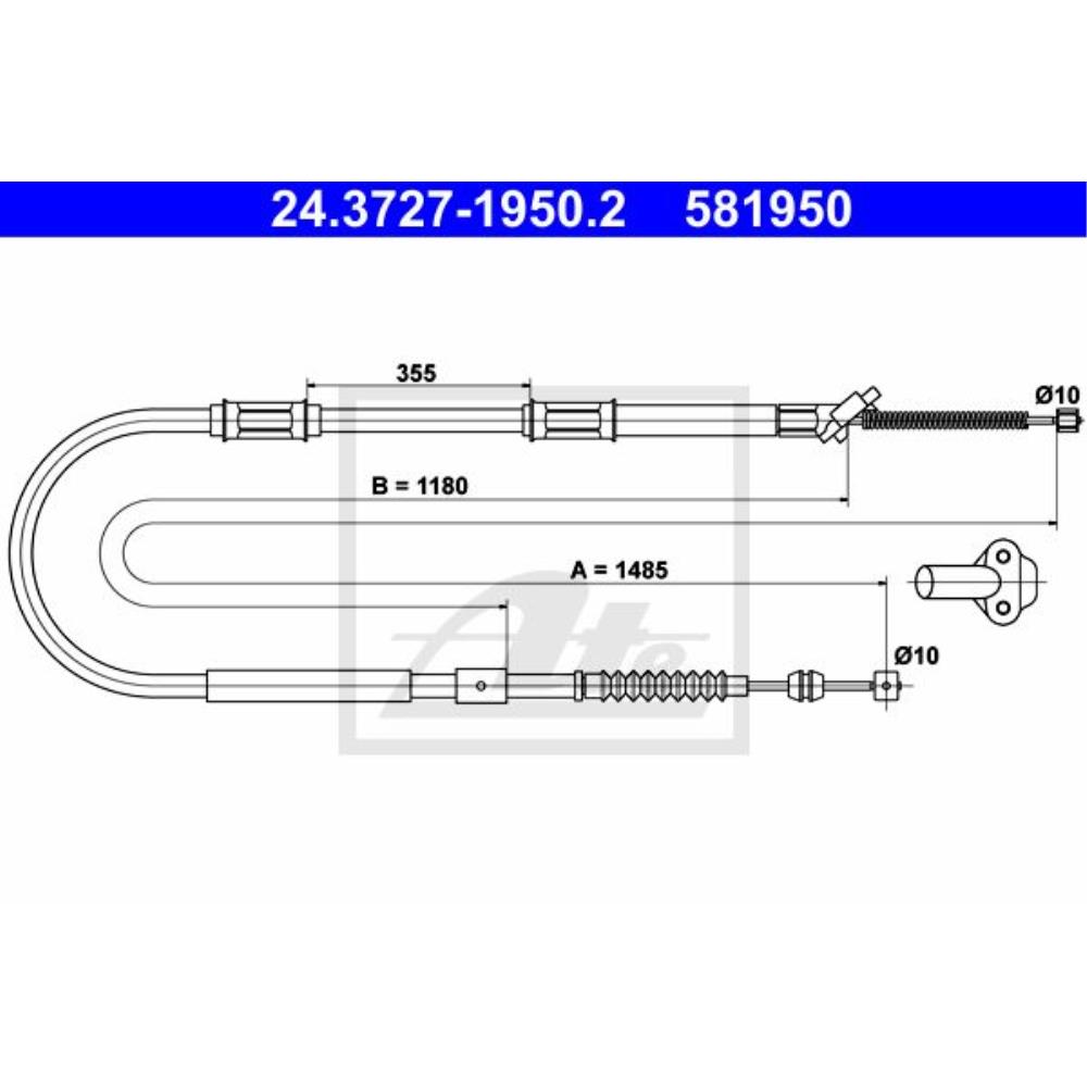 ATE 24.3727-1950.2 Seilzug, Feststellbremse