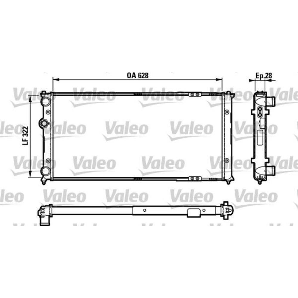 VALEO Wasserkühler Motorkühler Alu für VW Caddy II Kombi 9K9B 1.9 TDI Polo
