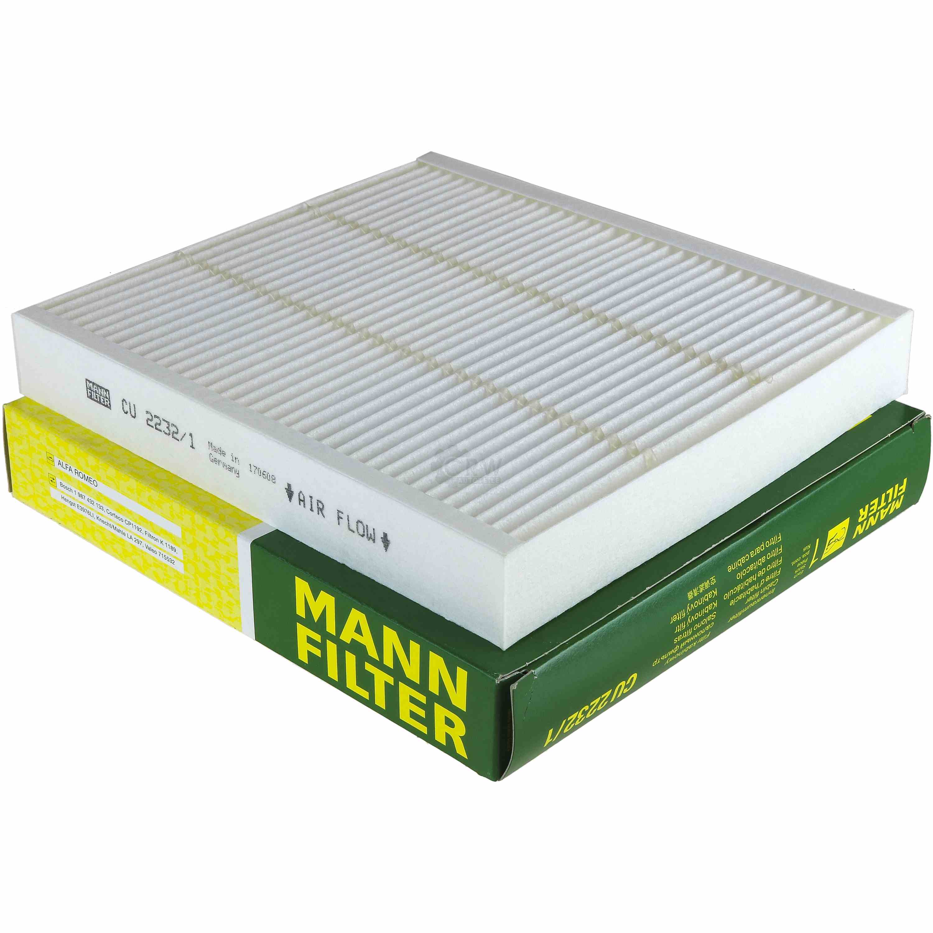 MANN-FILTER Innenraumluft Pollenfilter Innenraumfilter CU 2232/1